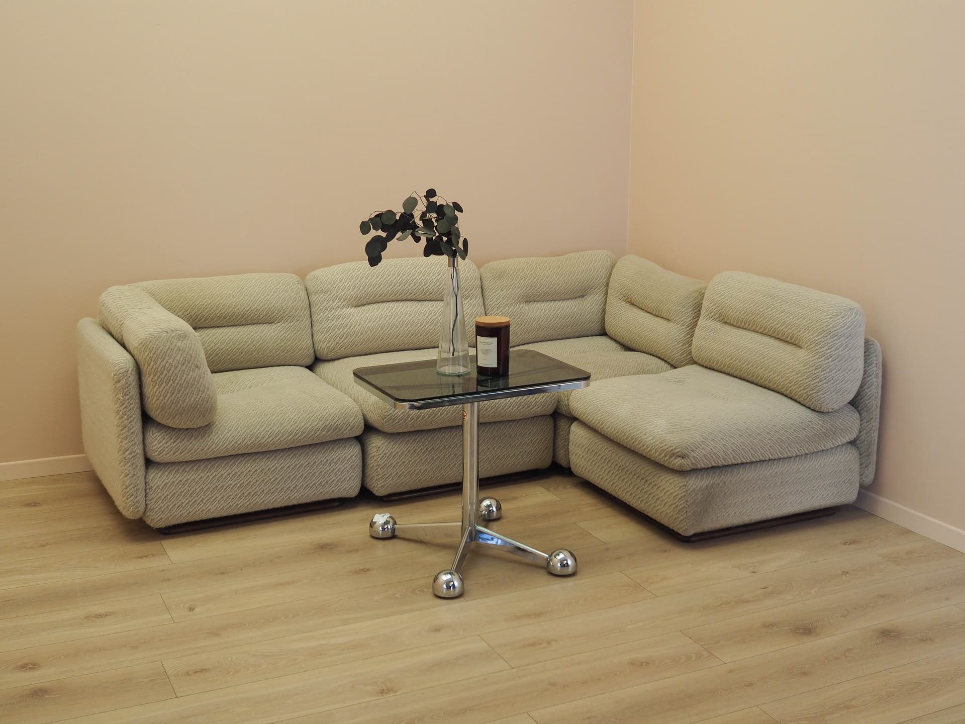 Modular Sofa Kiitos, beige fabric, by T. Ammannati & G. Vitelli, Rossi di Albizzate, Italy, 1970s. - 345968