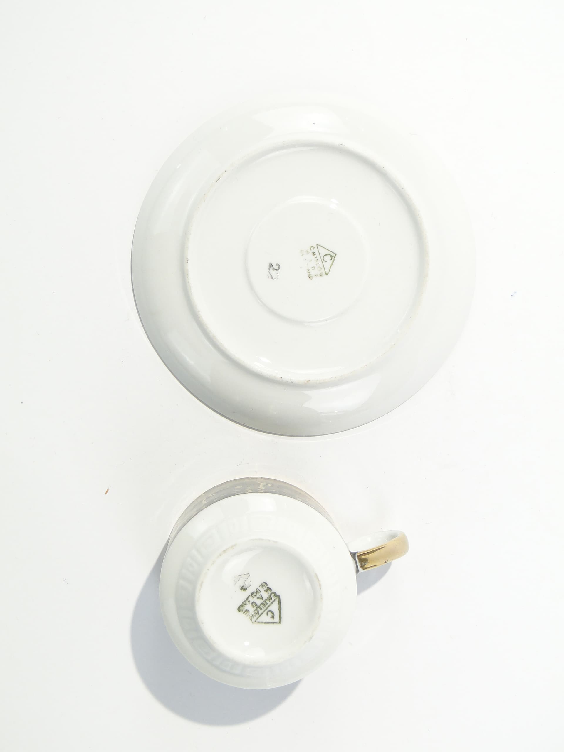 Cup Ada, white black gold porcelain, by W. Potacki, Ćmielów, Poland, 1960s - 345999
