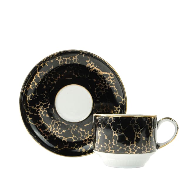 Cup Ada, white black gold porcelain, by W. Potacki, Ćmielów, Poland, 1960s - DIMENSION