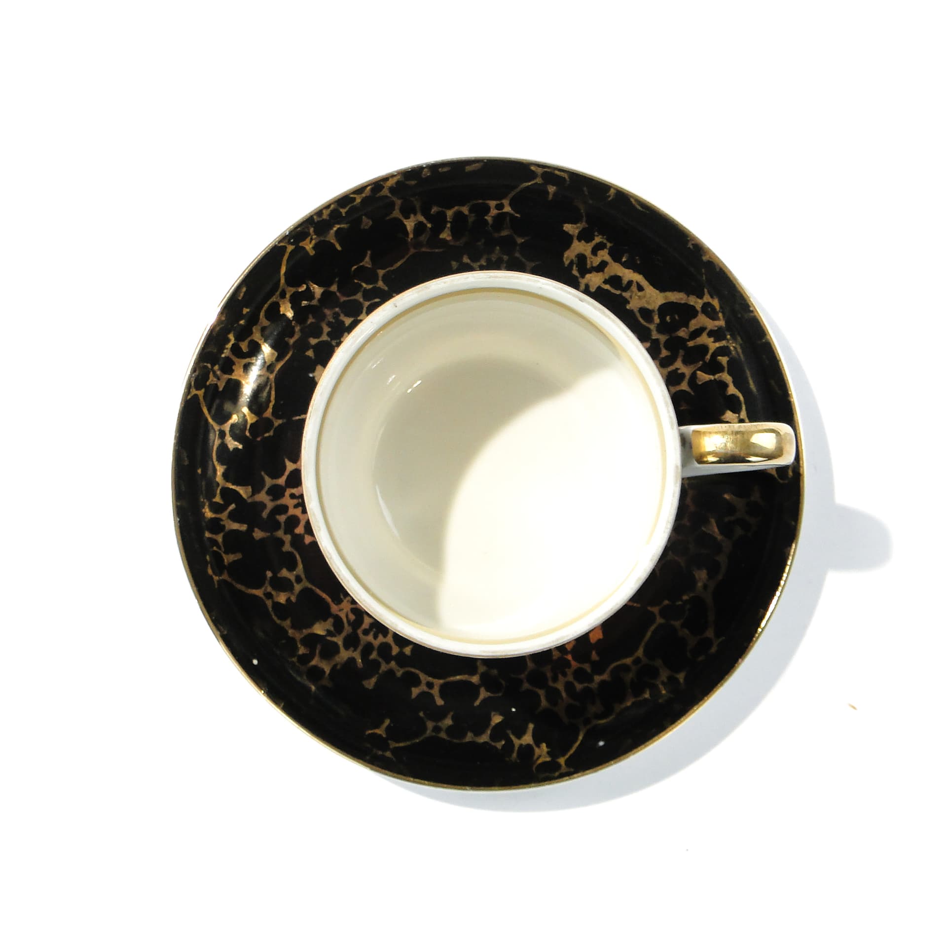 Cup Ada, white black gold porcelain, by W. Potacki, Ćmielów, Poland, 1960s - 346004