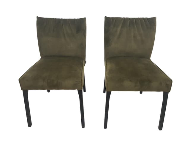 Pair of chairs, Musterring, green velvet, black steel, Musterring - DIMENSION