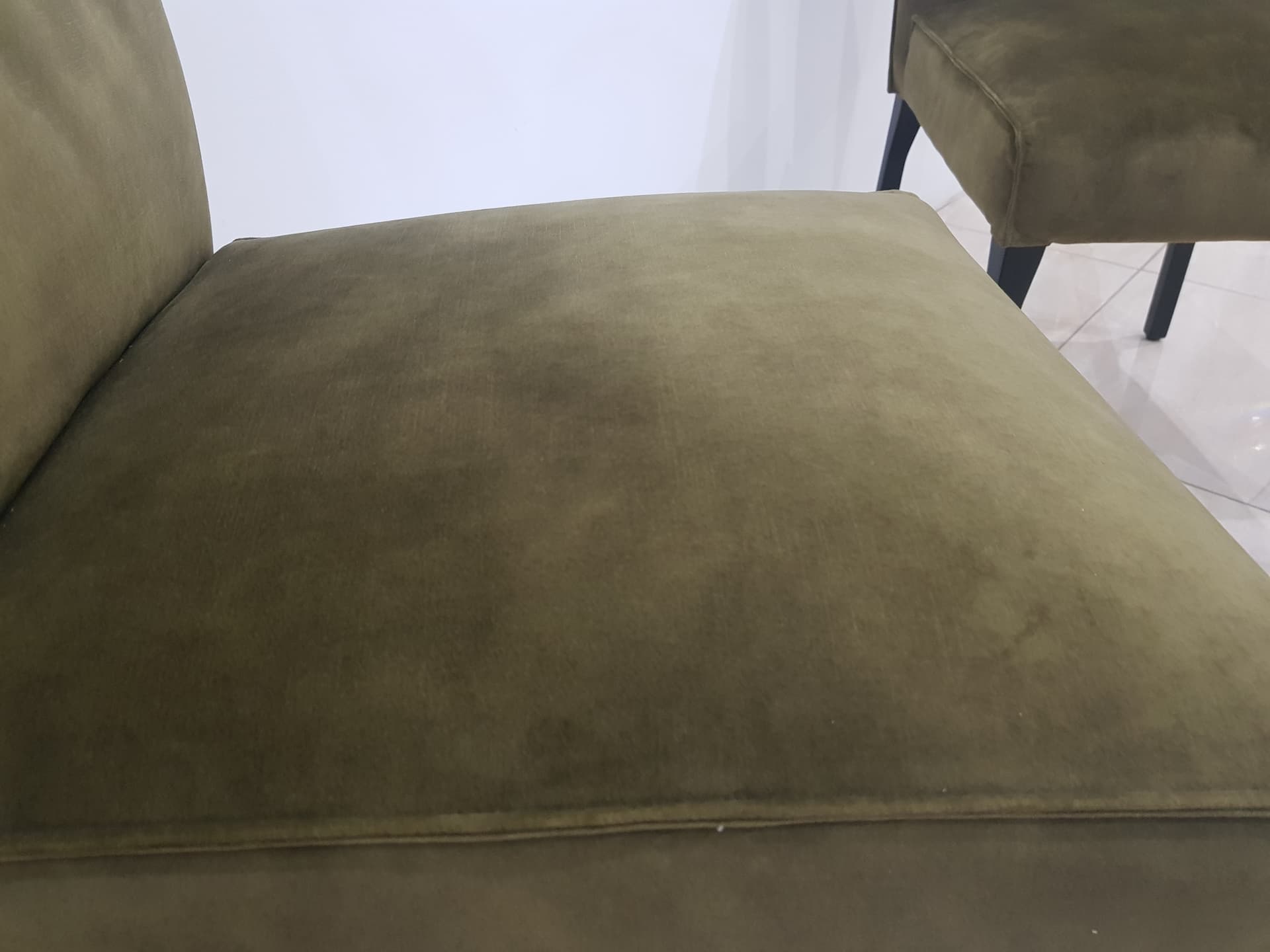 Pair of chairs, Musterring, green velvet, black steel, Musterring - 346119