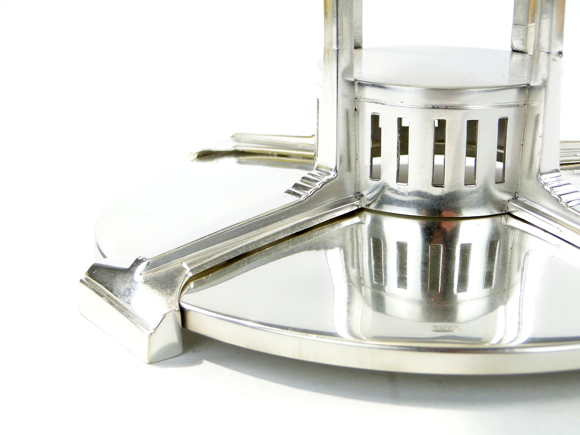 Centerpiece, silver-plated brass, transparent glass, Albrecht & Tich, Austria, 1920s. - 346126