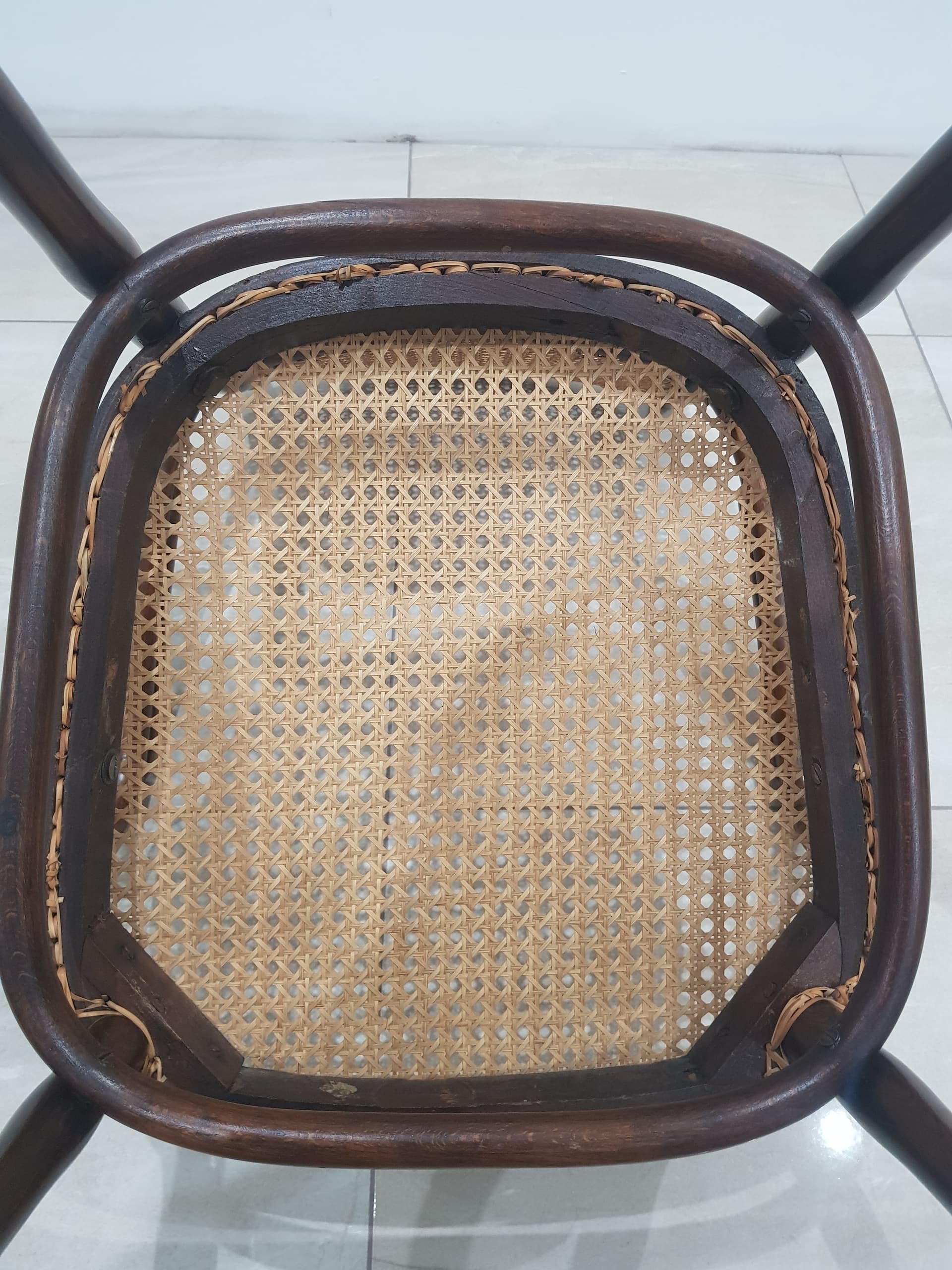 Armchair 1059, brown, wood, rattan beige, Thonet - 346143