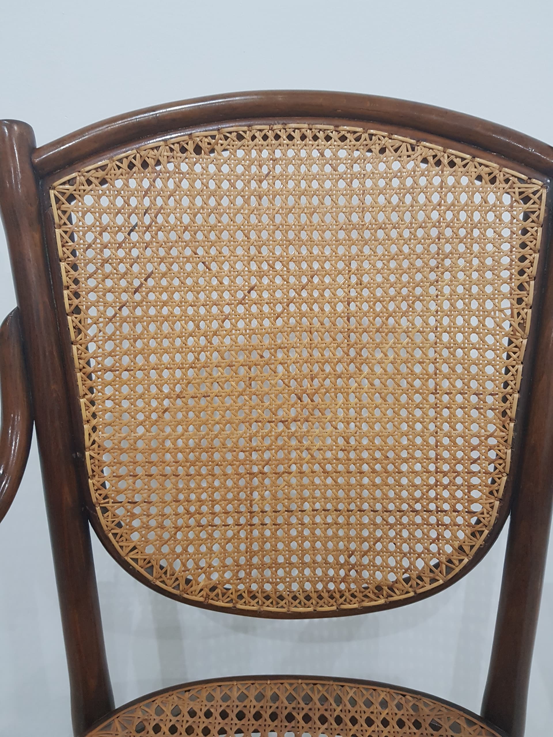 Armchair 1059, brown, wood, rattan beige, Thonet - 346141