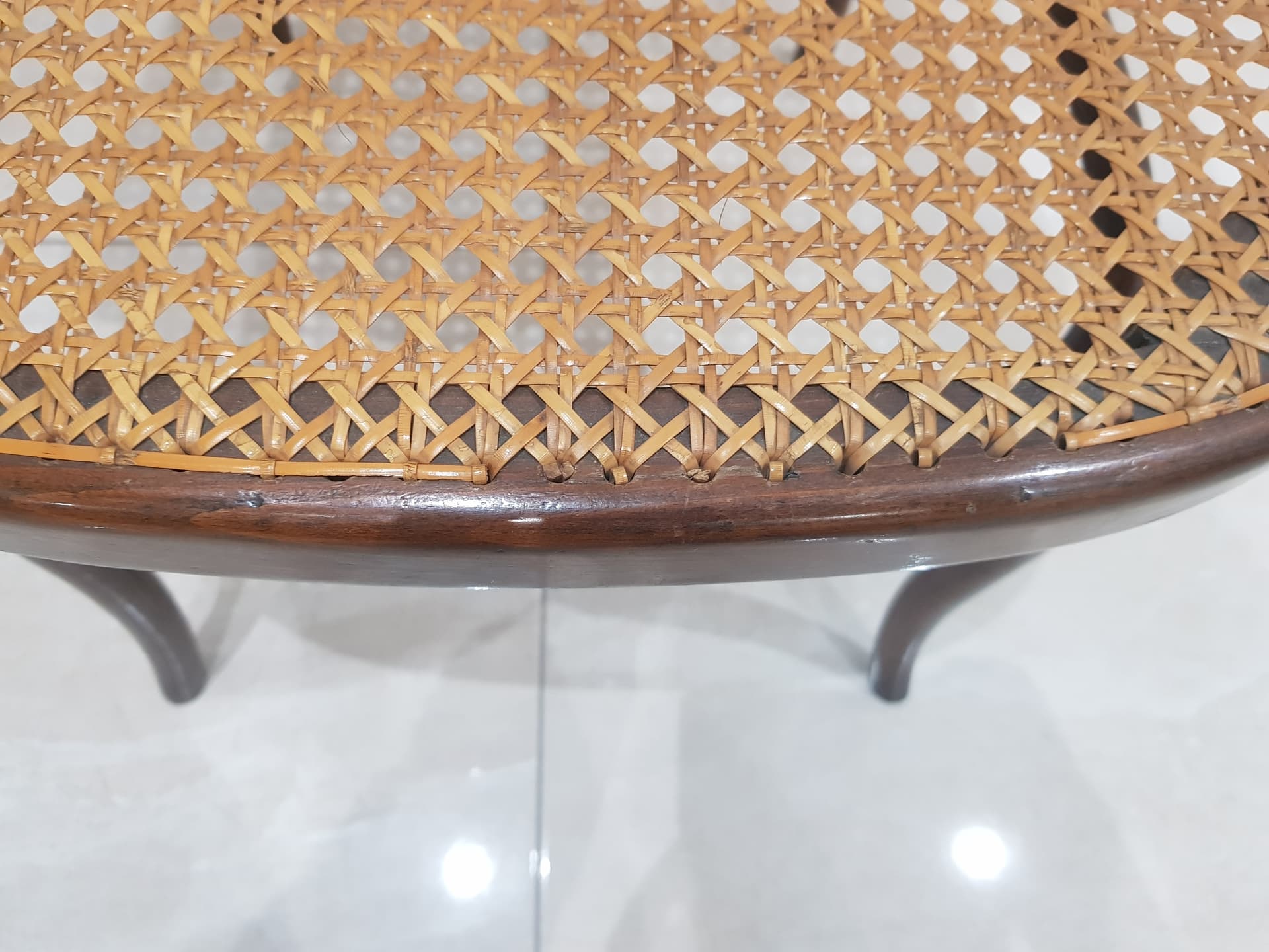 Armchair 1059, brown, wood, rattan beige, Thonet - 346133