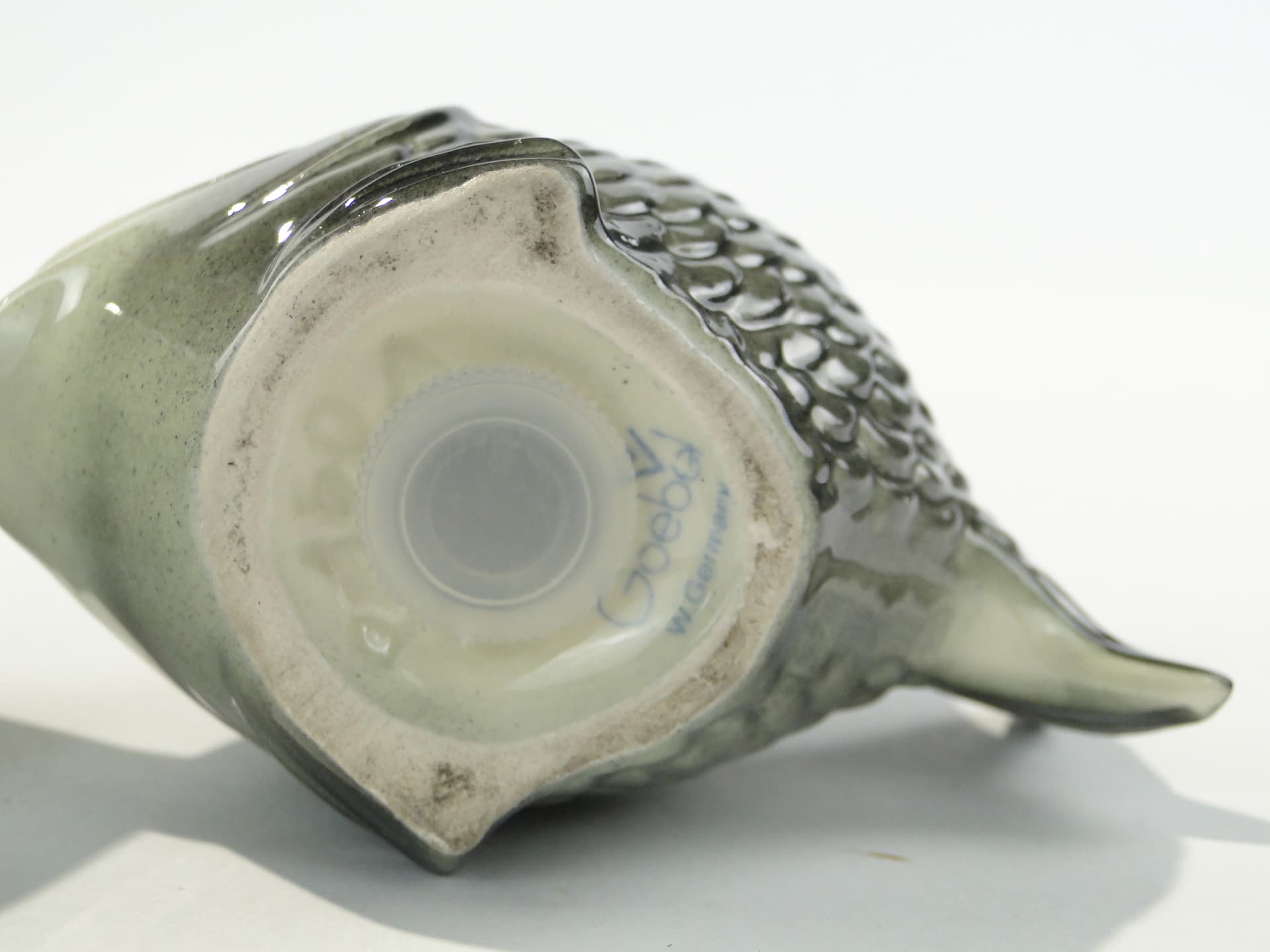 Set of fish-shaped salt shakers, green black, glazed ceramic, Goebel, Germany, 1980s. - 346173
