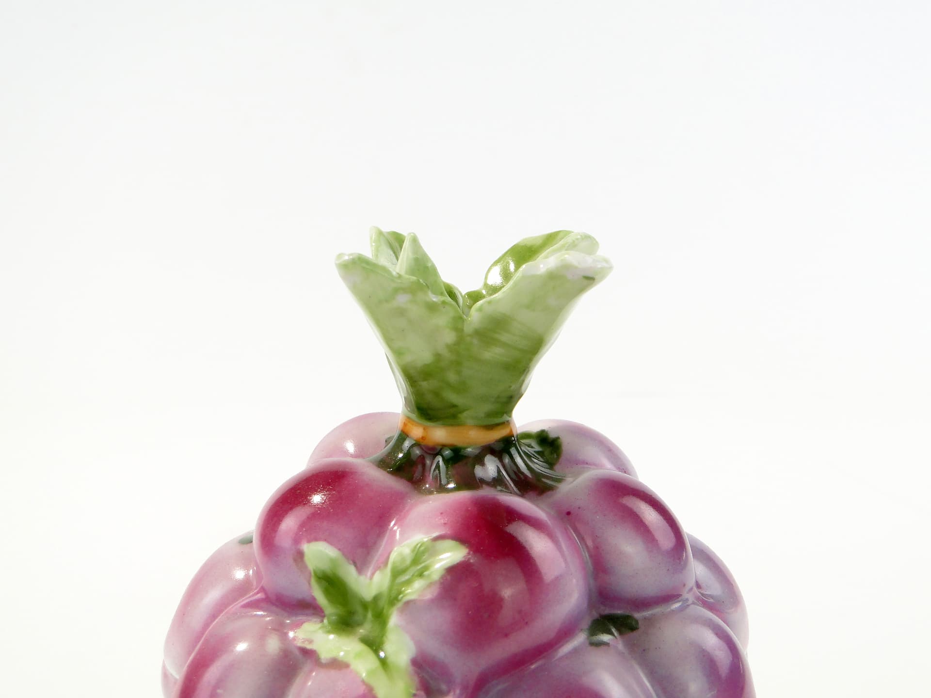 Porcelain container, Dulevo, purple white green gold, Russia, 1890s - 346193