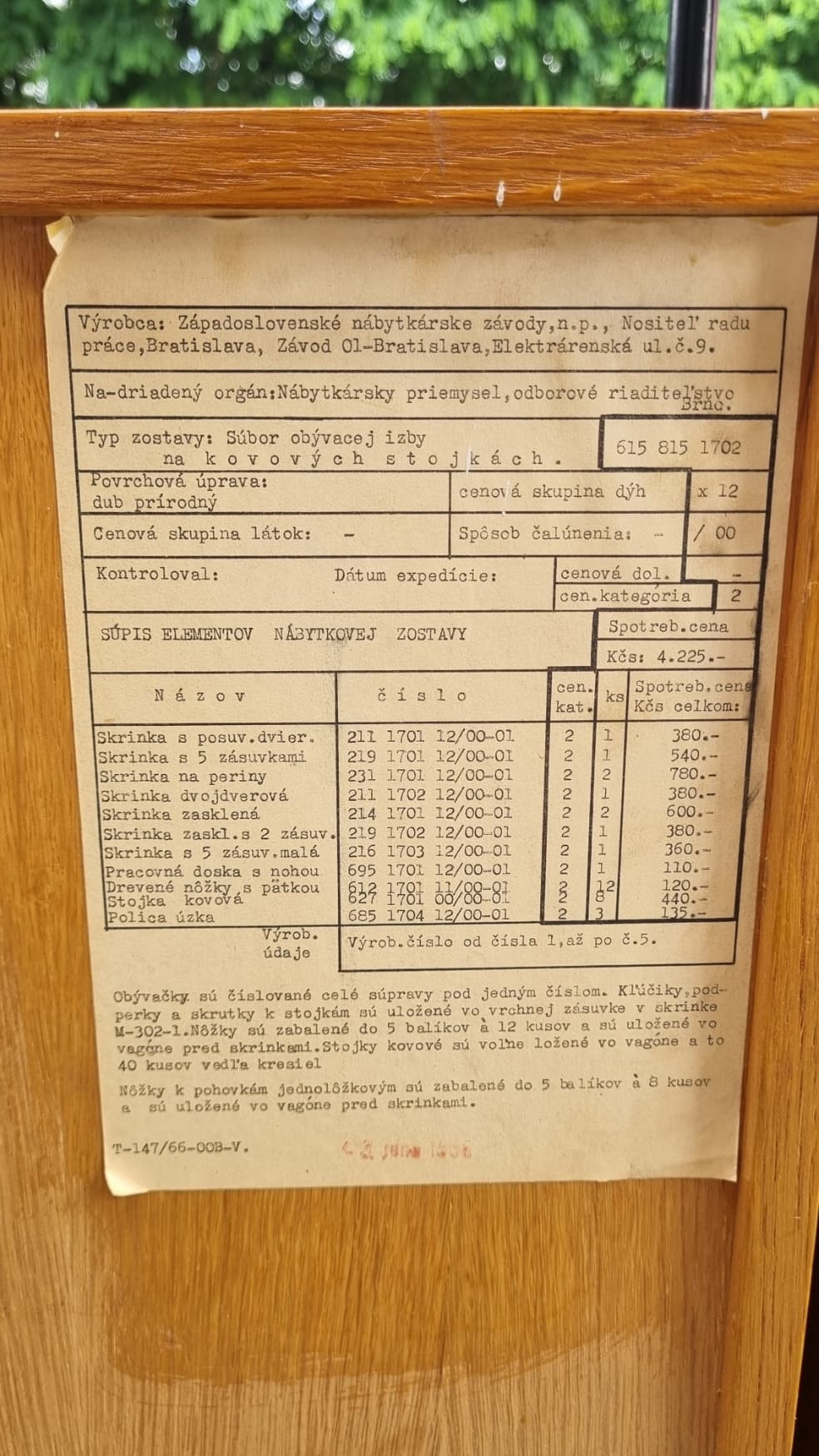 Modular shelving unit, brown wood veneer, black steel, Czechoslovakia, 1960s. - 346214