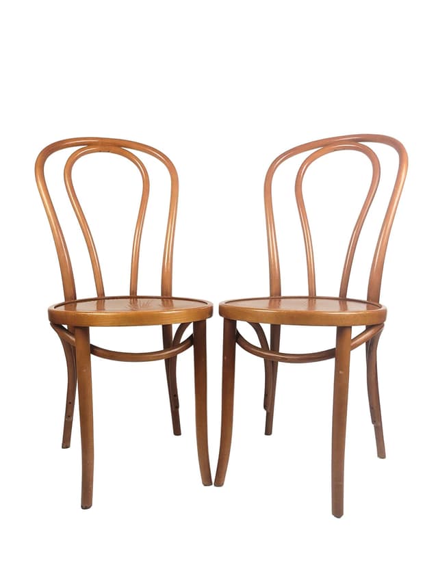 Pair of bentwood chairs, brown wood, 1970s. - DIMENSION