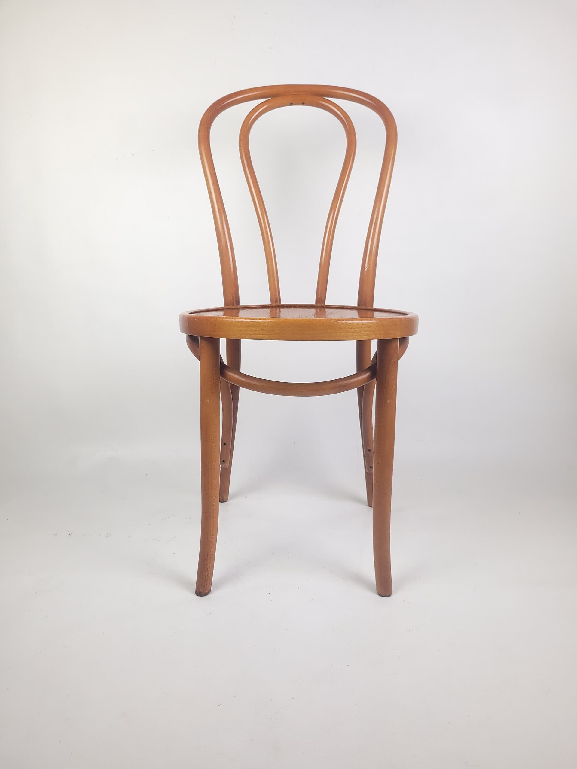 Pair of bentwood chairs, brown wood, 1970s. - 346220