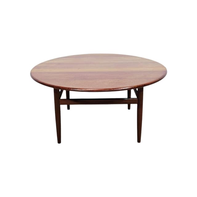 Round coffee table No. 59, teak brown, by N. Bach, N.B. Møbelfabrik A/S - DIMENSION