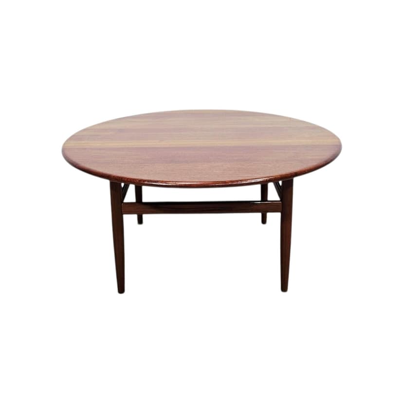 Round coffee table No. 59, teak brown, by N. Bach, N.B. Møbelfabrik A/S
