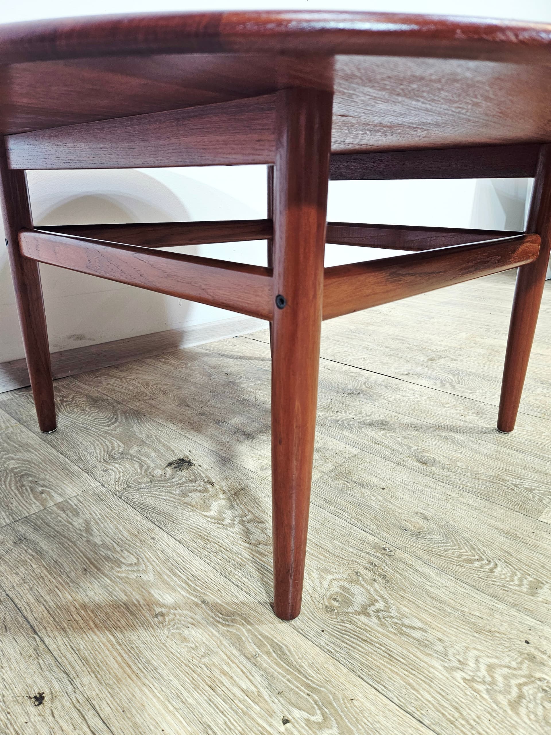 Round coffee table No. 59, teak brown, by N. Bach, N.B. Møbelfabrik A/S - 346423