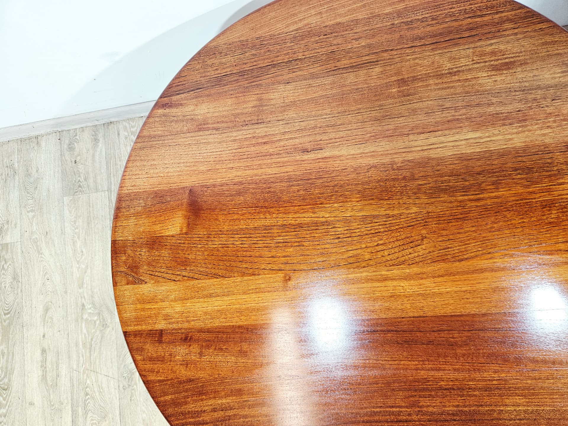 Round coffee table No. 59, teak brown, by N. Bach, N.B. Møbelfabrik A/S - 346419