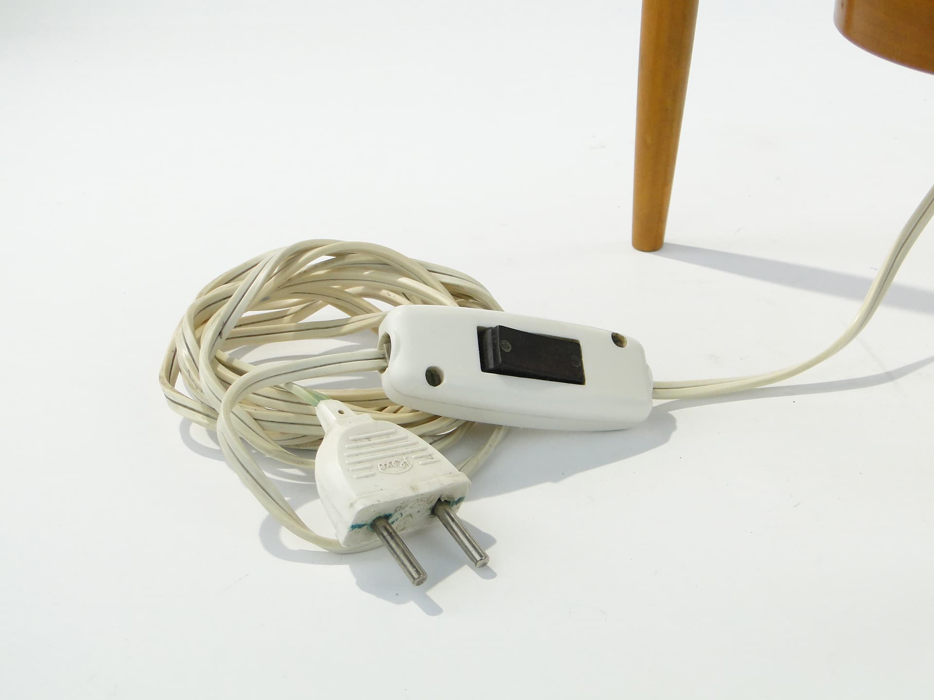 Table lamp, white glass, light brown wood, Krásná Jizba & Kamenický Šenov, Czech Republic, 1950s - 346467