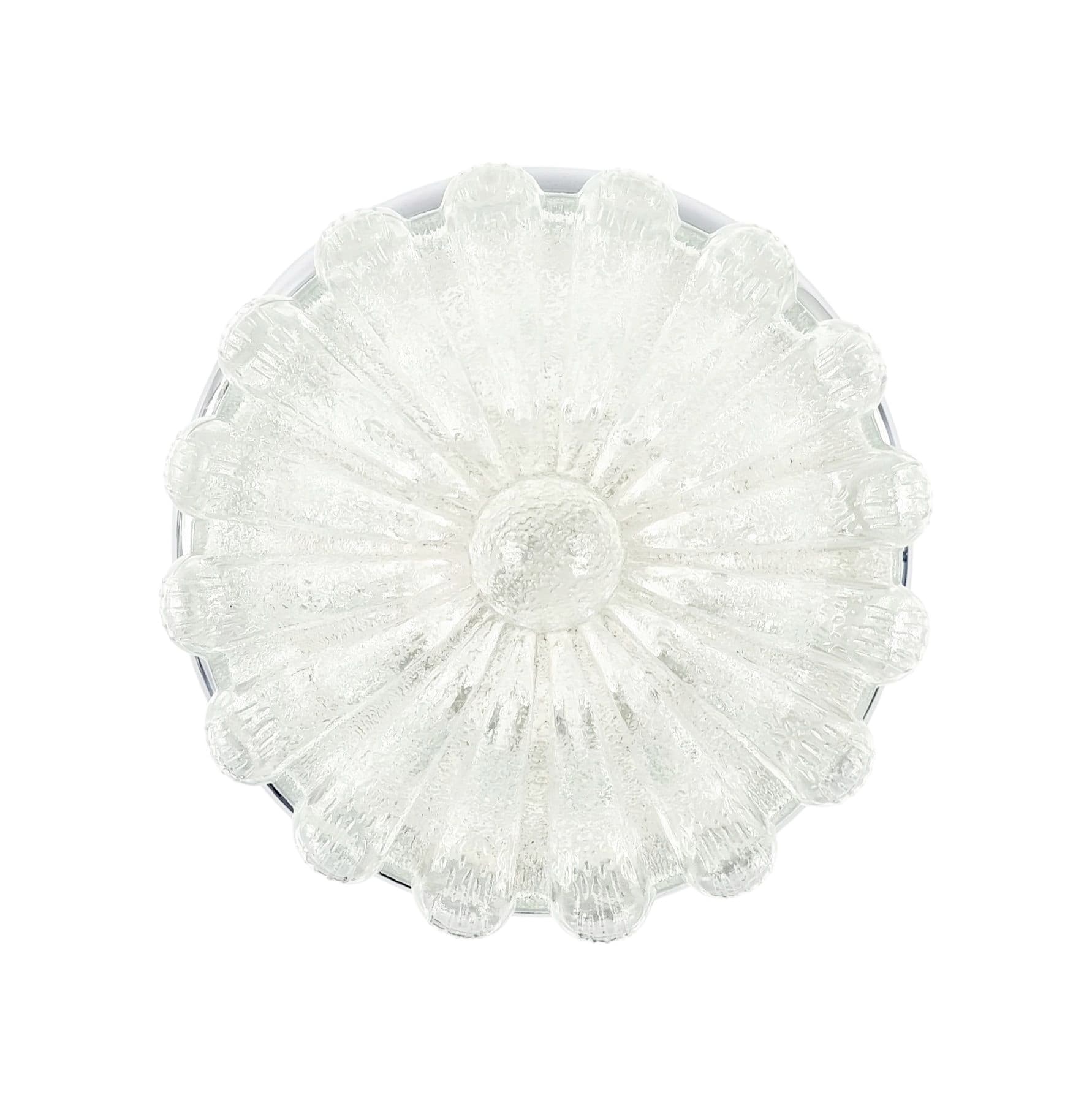 Flush Mount, transparent glass, chrome, Limburg, Germany, 1970s.