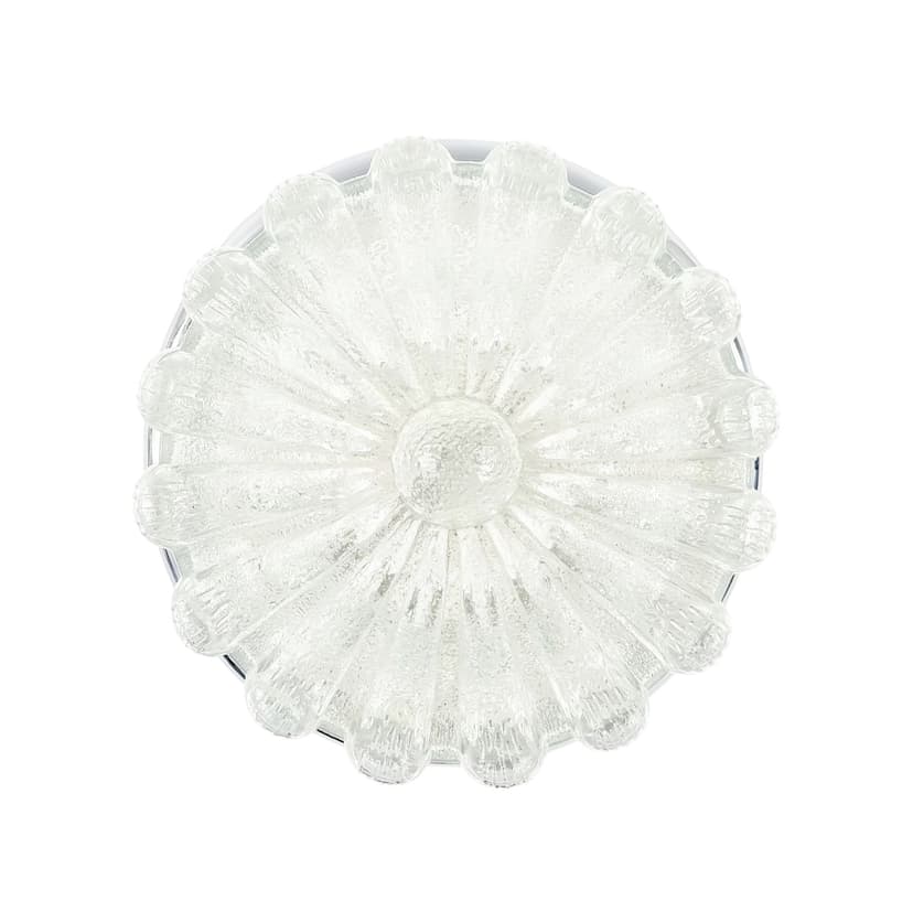 Flush Mount, transparent glass, chrome, Limburg, Germany, 1970s.