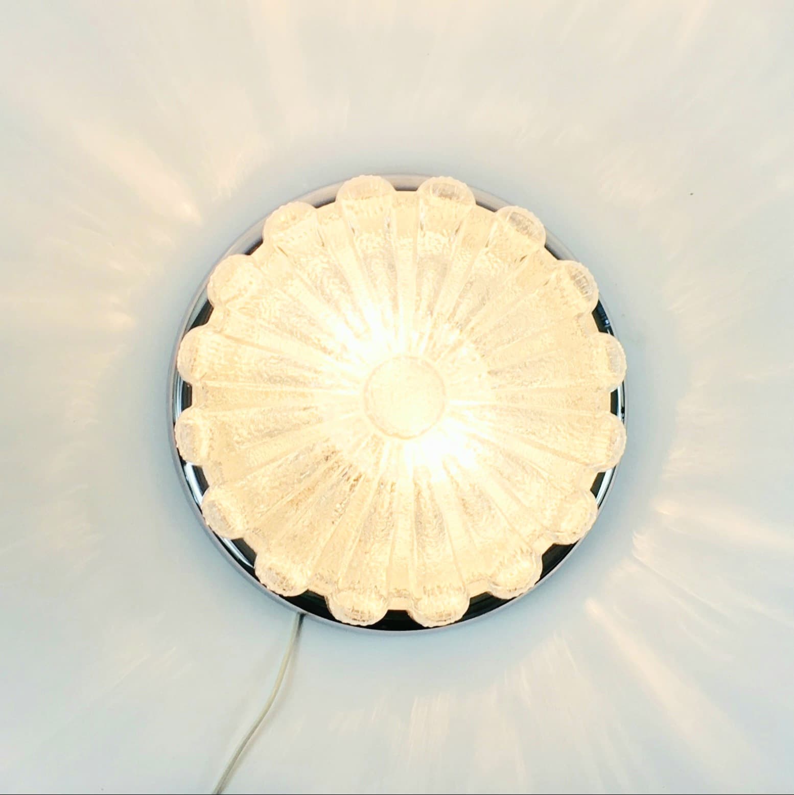 Flush Mount, transparent glass, chrome, Limburg, Germany, 1970s. - 346484