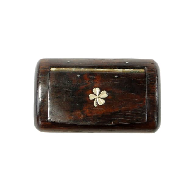 Snuff box, black ebony, gold brass, early 20th c. - DIMENSION