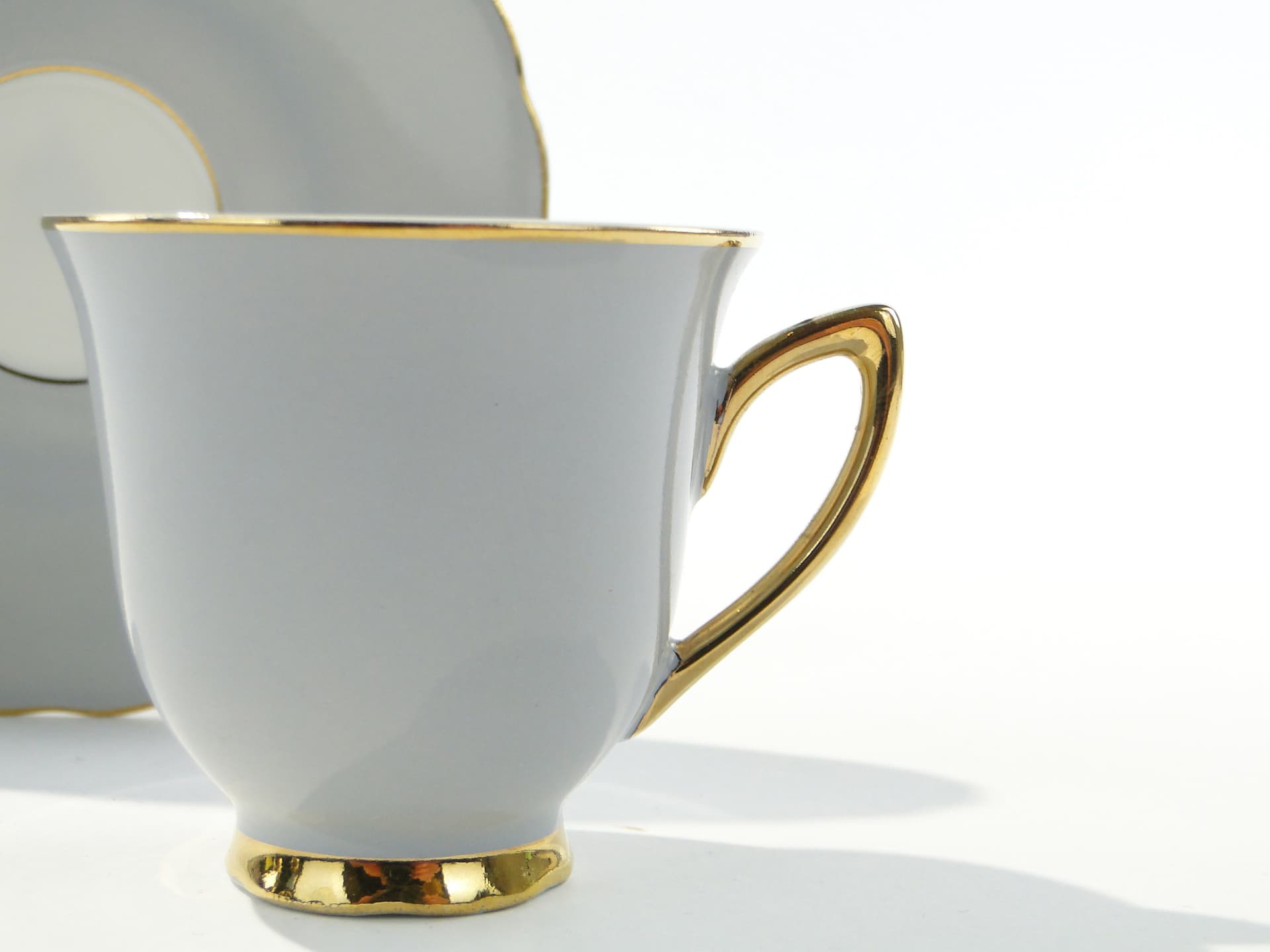 Coffee cup, white porcelain, gold, Rudolf Kämpf, Czechoslovakia, 1950s. - 346578