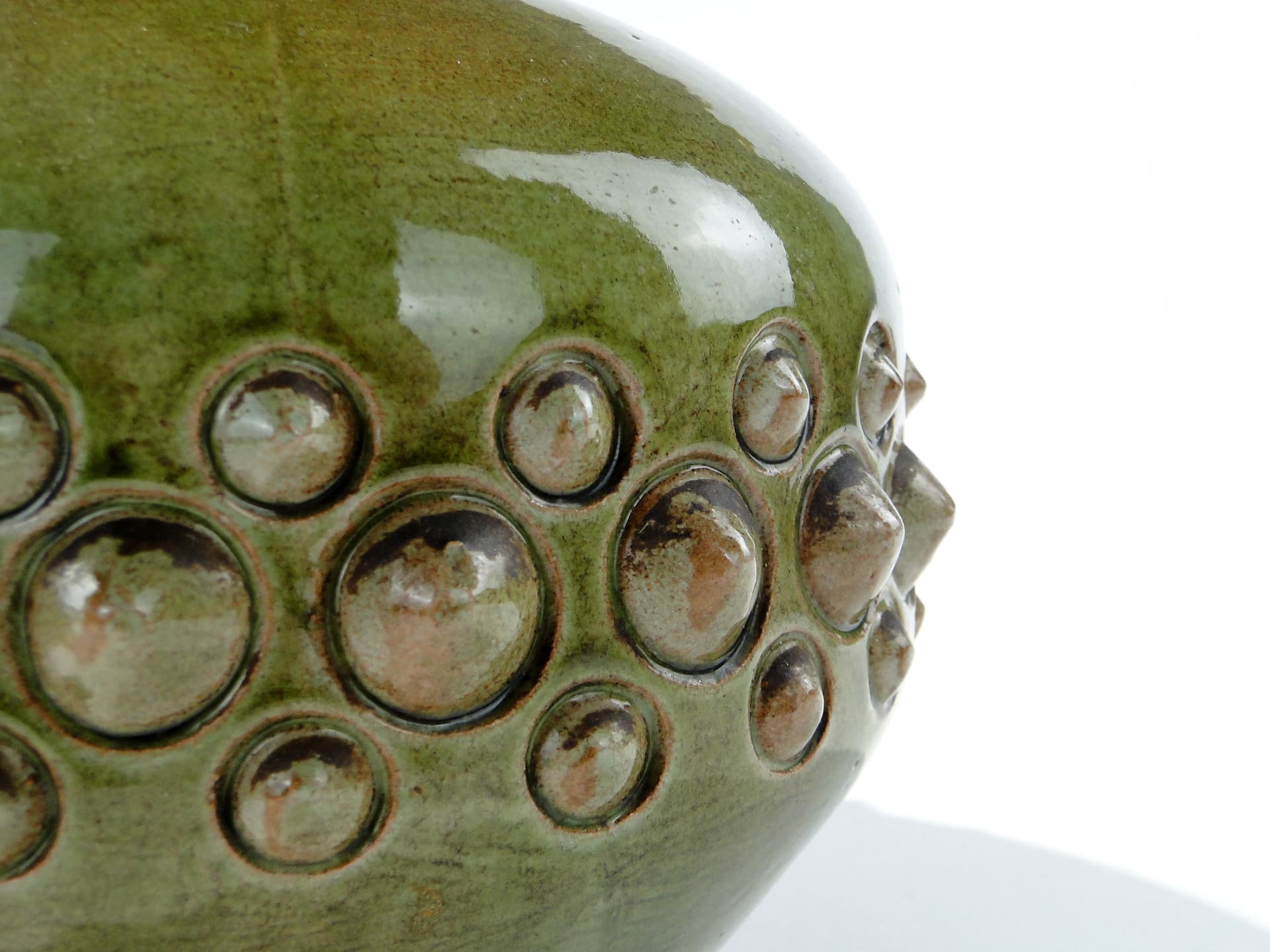 Vase Dinozaur, green brown, ceramics, by J. Sacha, Poland, 1970s - 346592