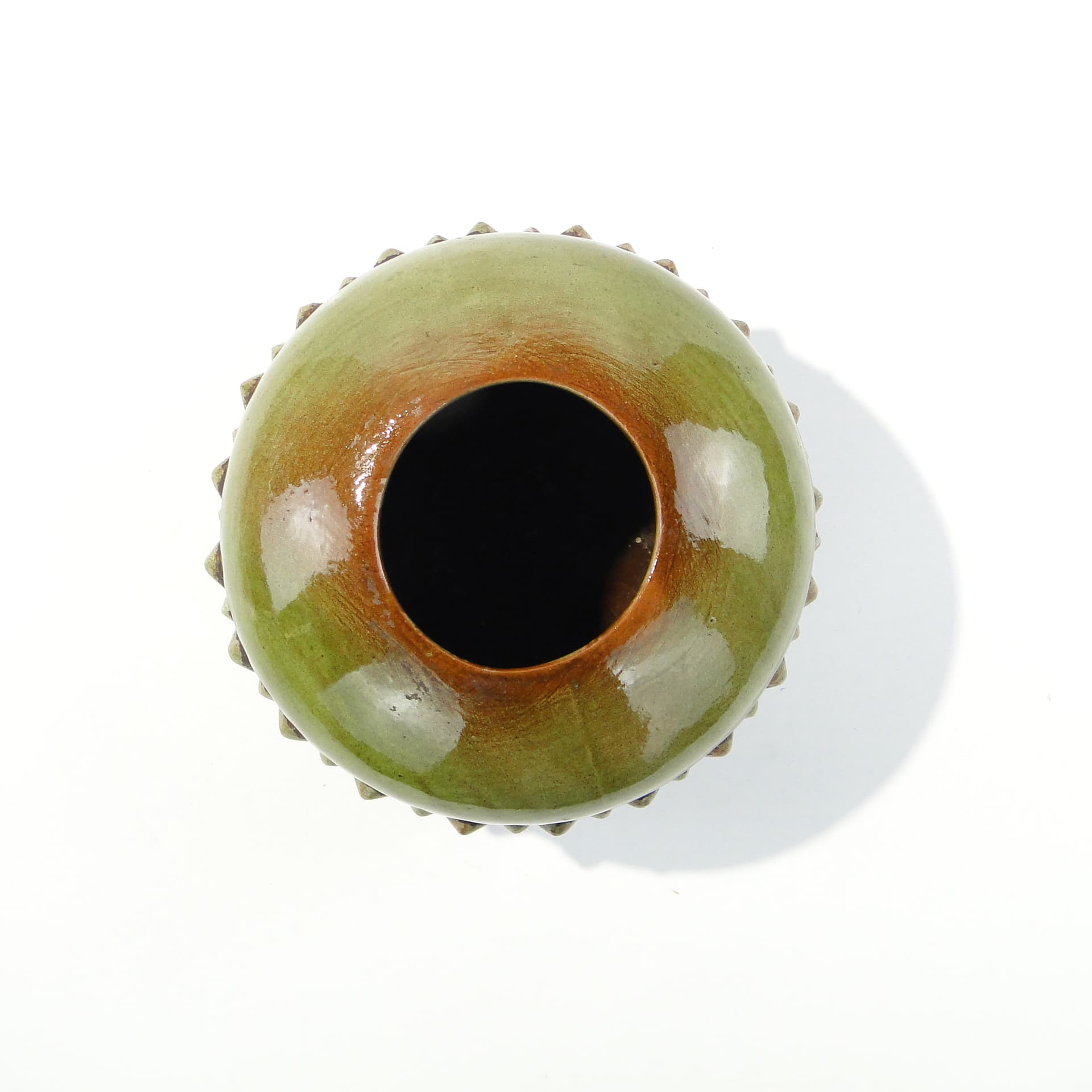 Vase Dinozaur, green brown, ceramics, by J. Sacha, Poland, 1970s - 346590
