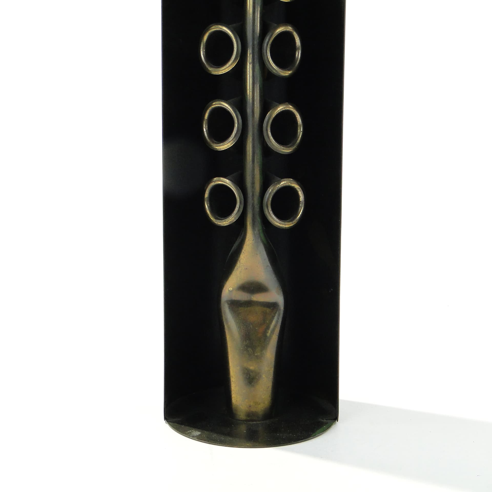 Sculptural candle holder, black patinated steel, by C. Palczewski, Poland, 1970s - 346603