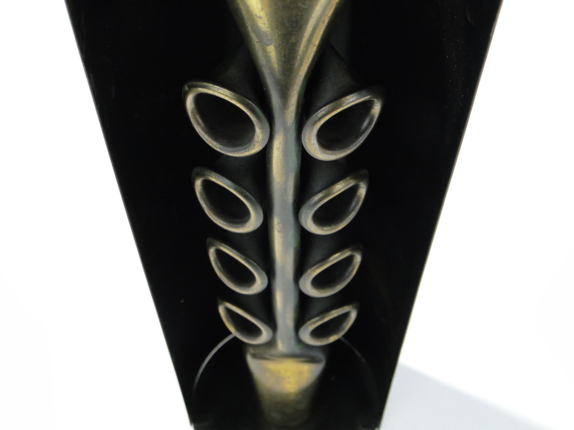 Sculptural candle holder, black patinated steel, by C. Palczewski, Poland, 1970s - 346605
