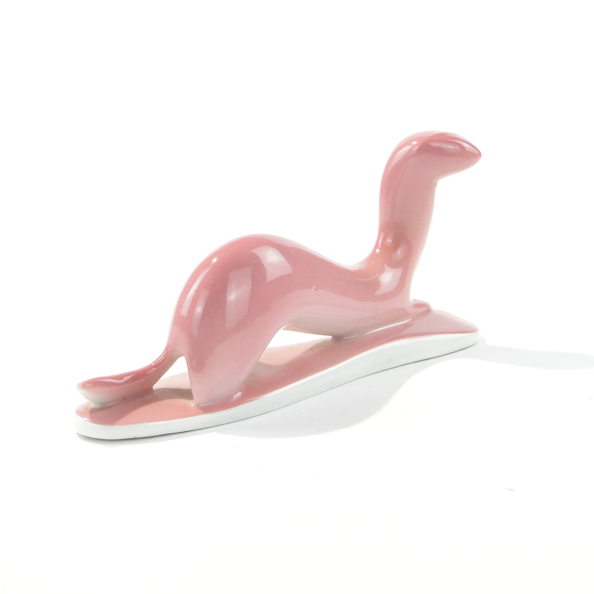 Figurine Łasiczka, pink porcelain, by M. Naruszewicz, Ćmielów, Poland, 1950s. - 346723