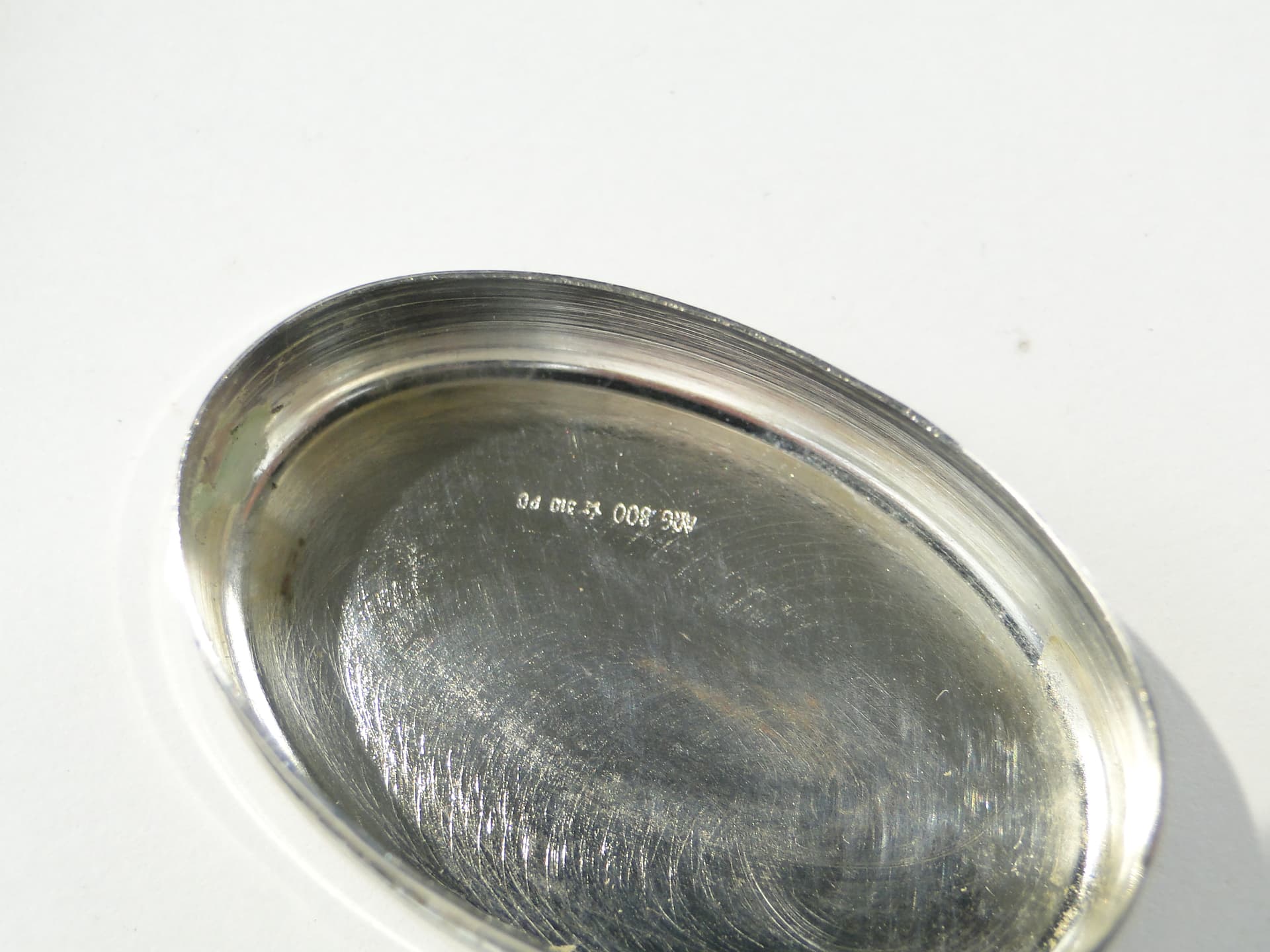 Elliptical pillbox, silver, Italy, 1970s - 346826
