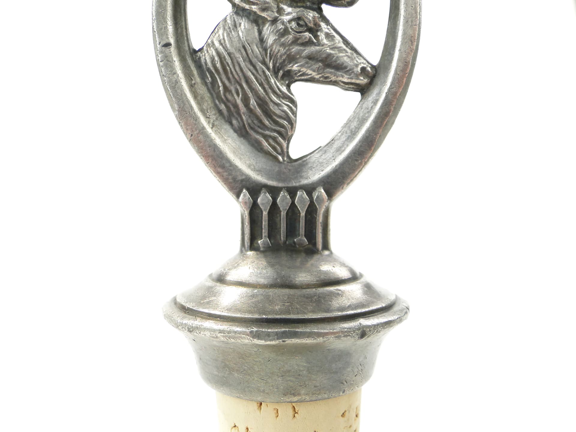 Korek do butelki figuralny, secesja, metal srebrny, korek beżowy, WMF, Niemcy, początek XX w. - 346849