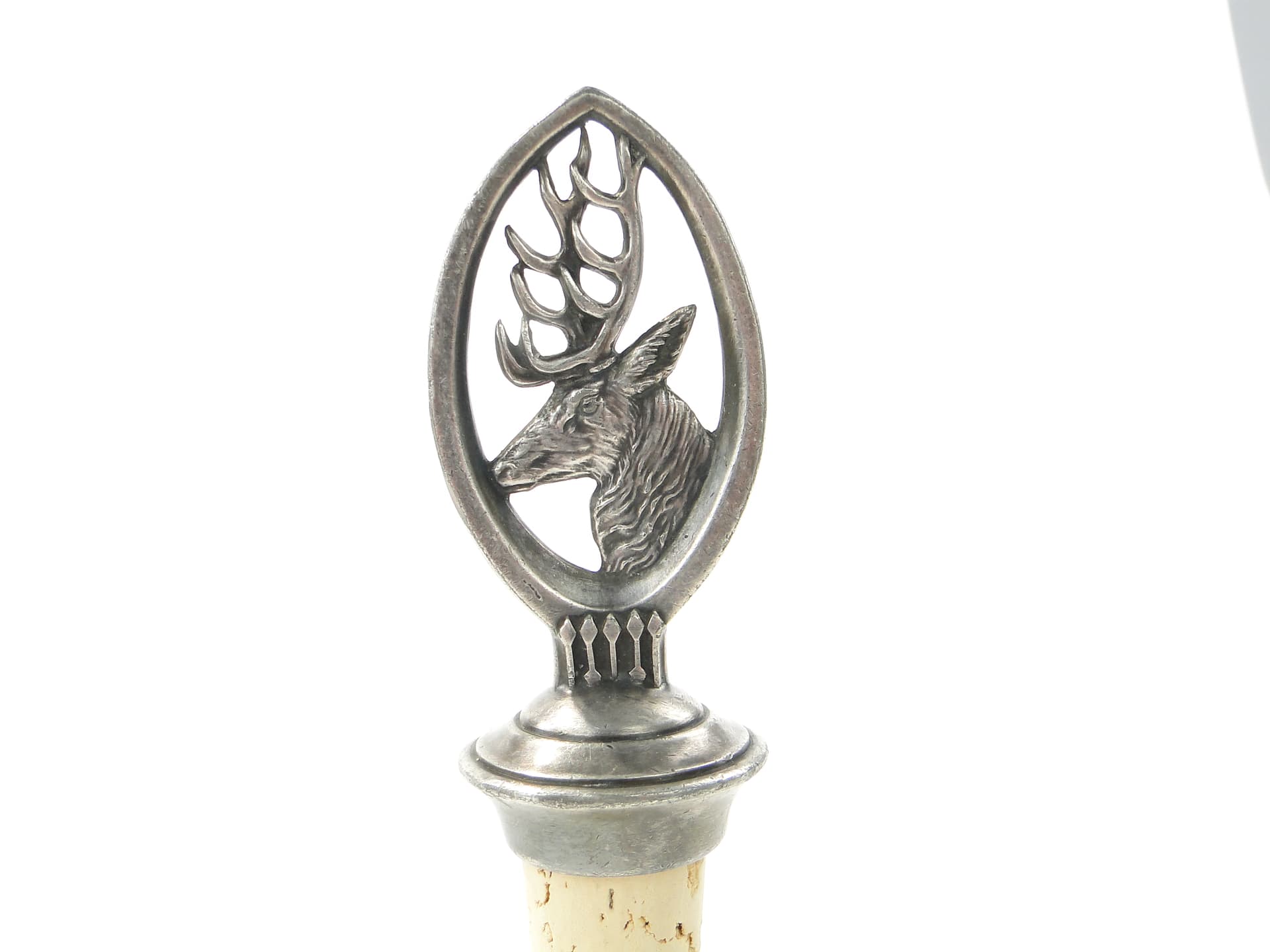 Korek do butelki figuralny, secesja, metal srebrny, korek beżowy, WMF, Niemcy, początek XX w. - 346845