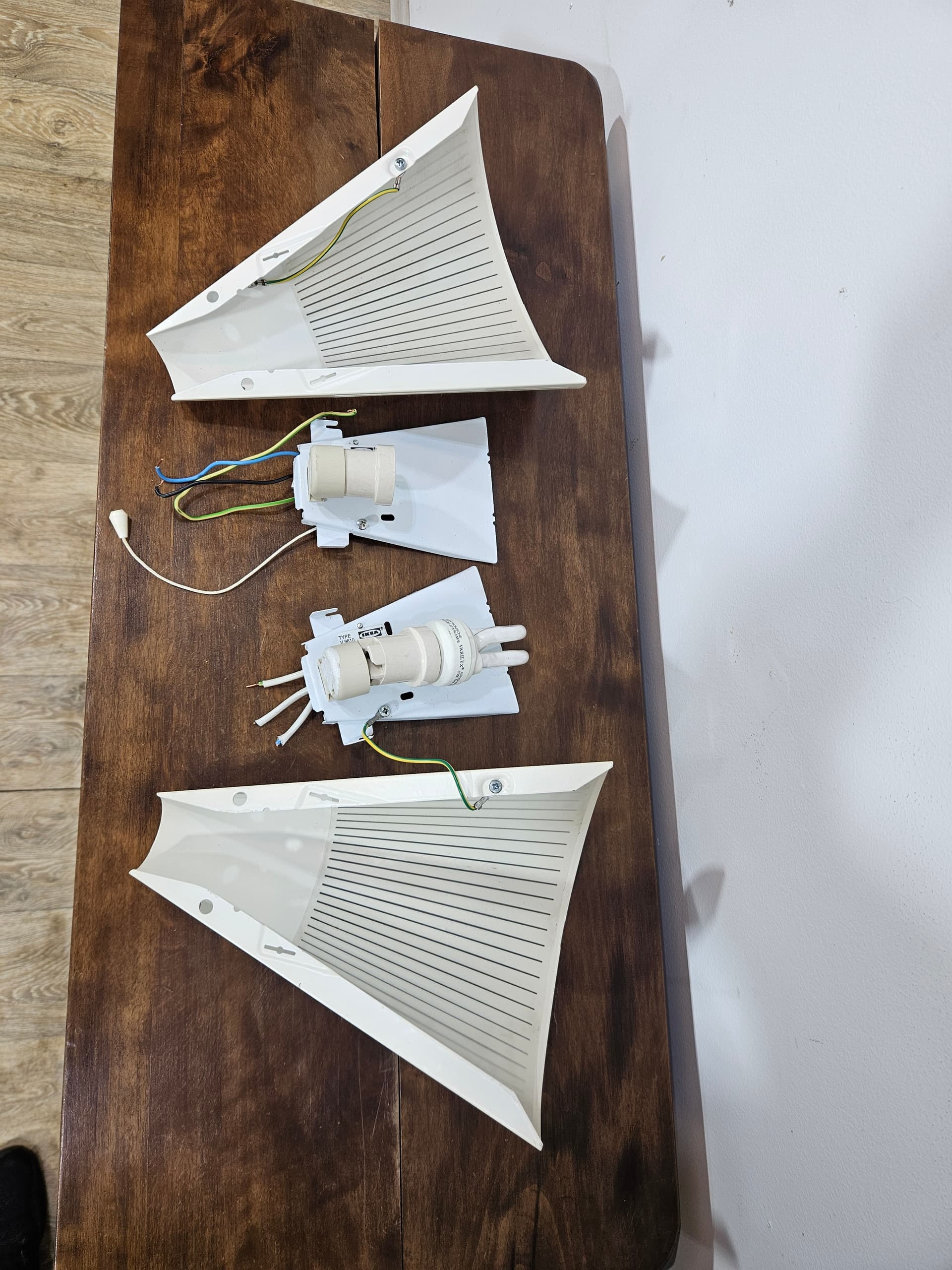 Pair of Klyka wall sconces, cream, metal, Ikea - 346860