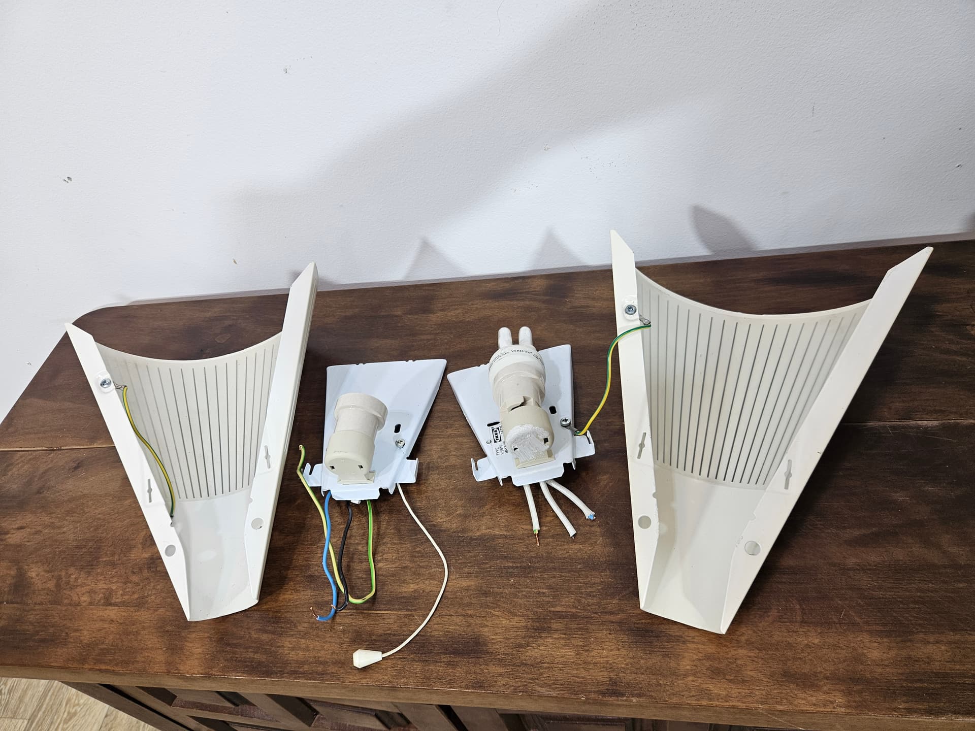 Pair of Klyka wall sconces, cream, metal, Ikea - 346861