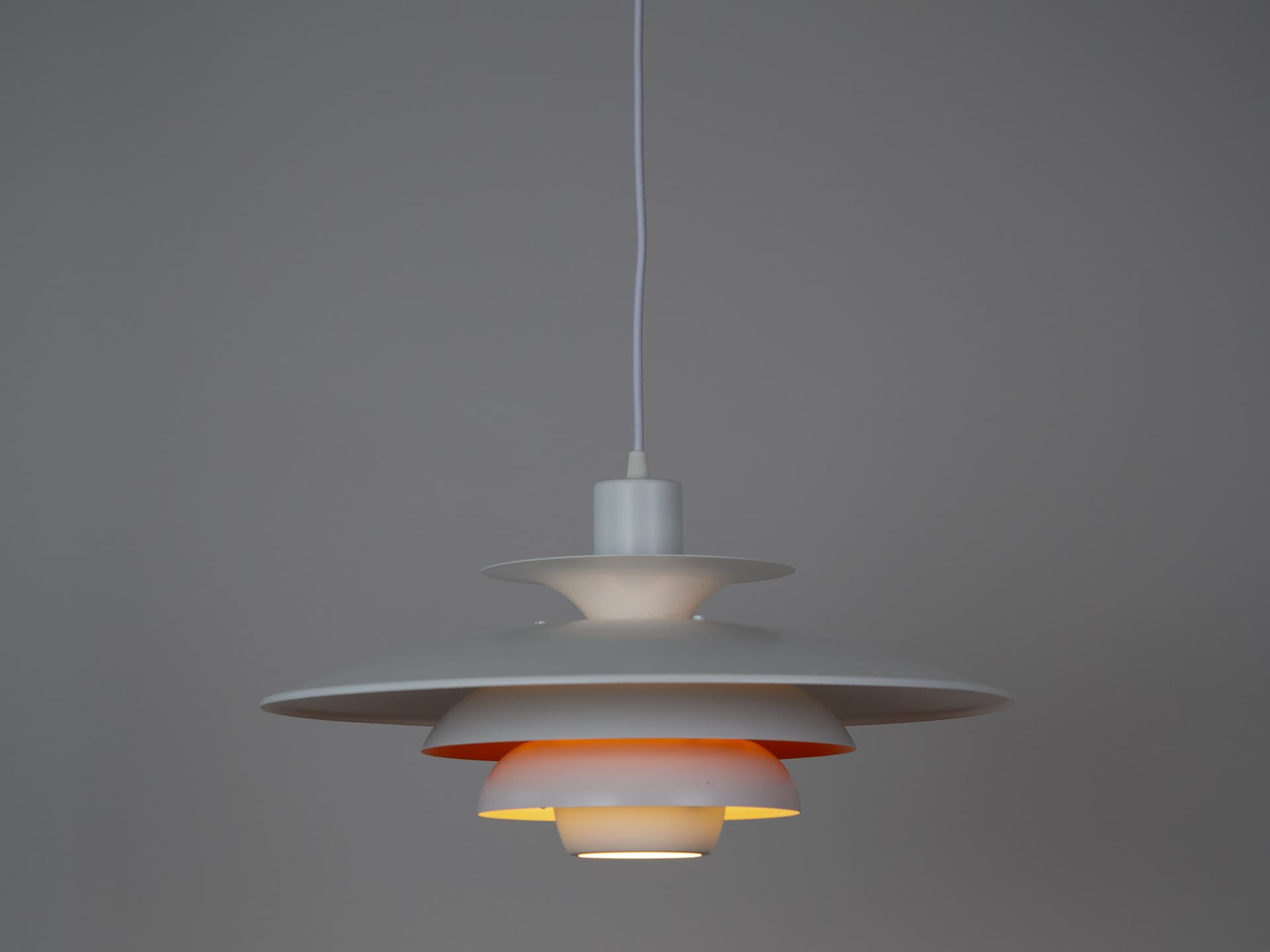 Pendant Lamp Sofie, gold aluminum, by K. Wiborg, Jeka, Denmark, 1980s. - 346917