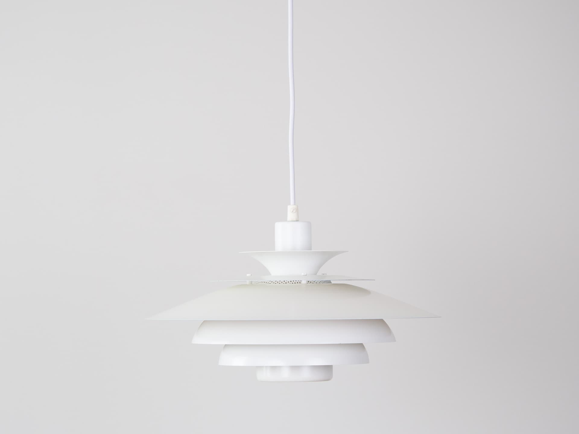 Pendant lamp Verona, gold aluminum, by K. Wiborg, Jeka, Denmark, 1980s. - 346935