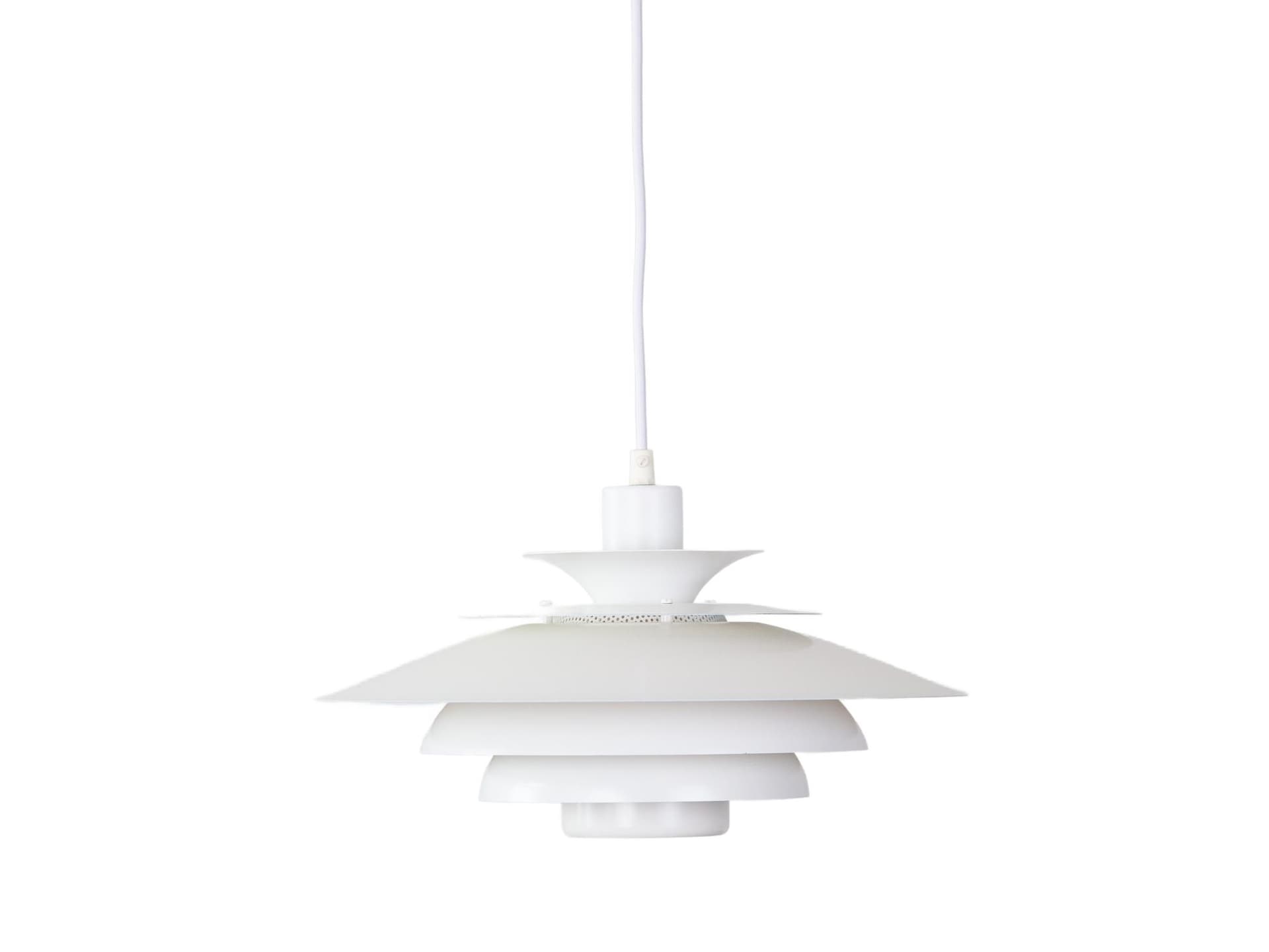 Pendant lamp Verona, gold aluminum, by K. Wiborg, Jeka, Denmark, 1980s.