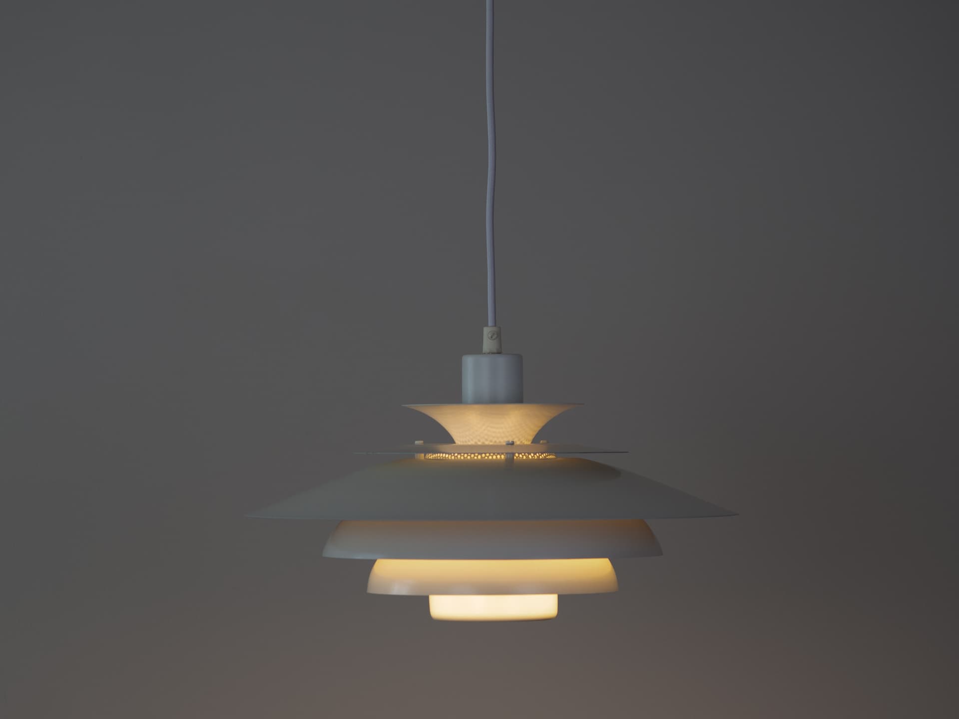 Pendant lamp Verona, gold aluminum, by K. Wiborg, Jeka, Denmark, 1980s. - 346936