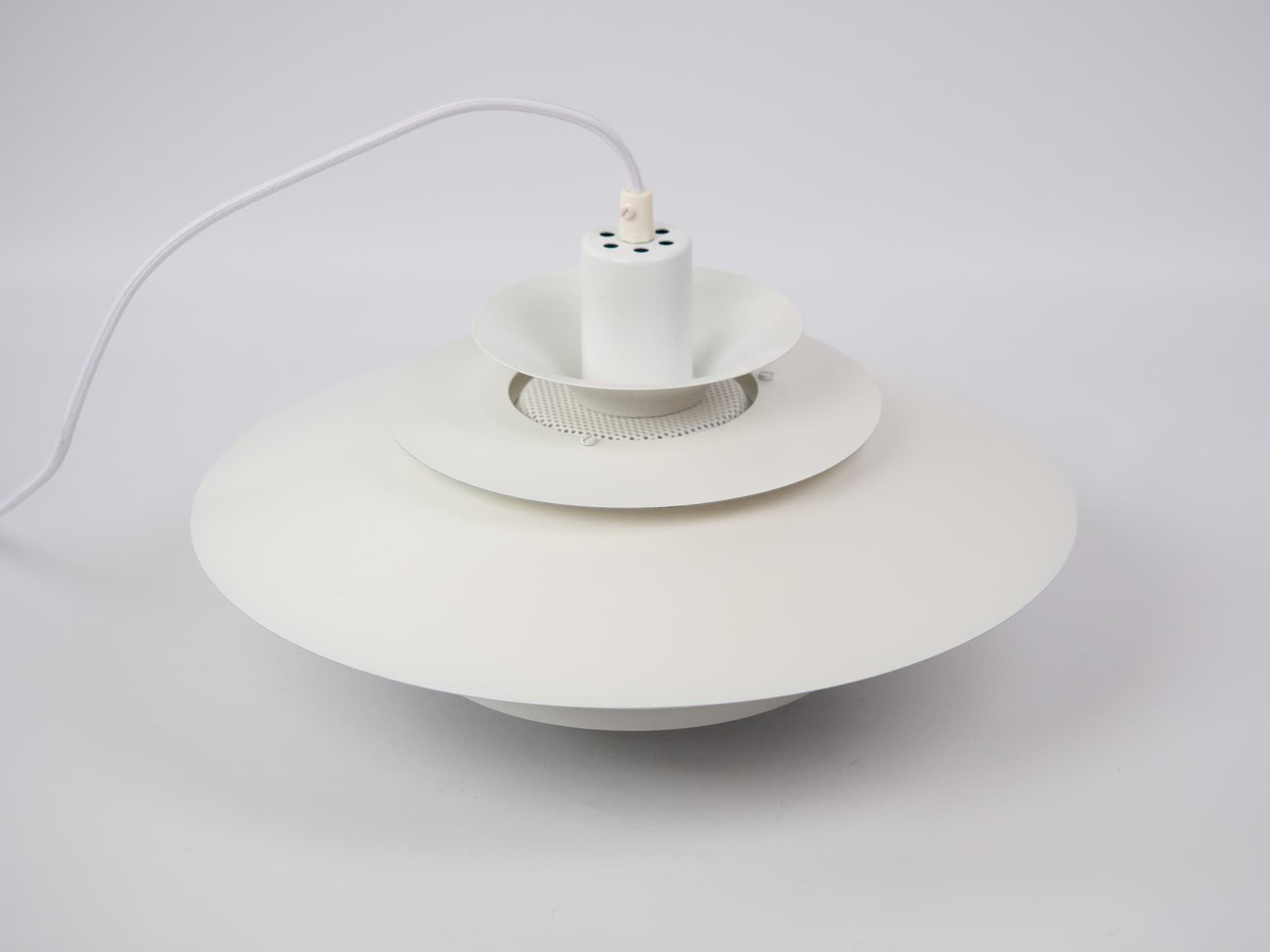 Pendant lamp Verona, gold aluminum, by K. Wiborg, Jeka, Denmark, 1980s. - 346939