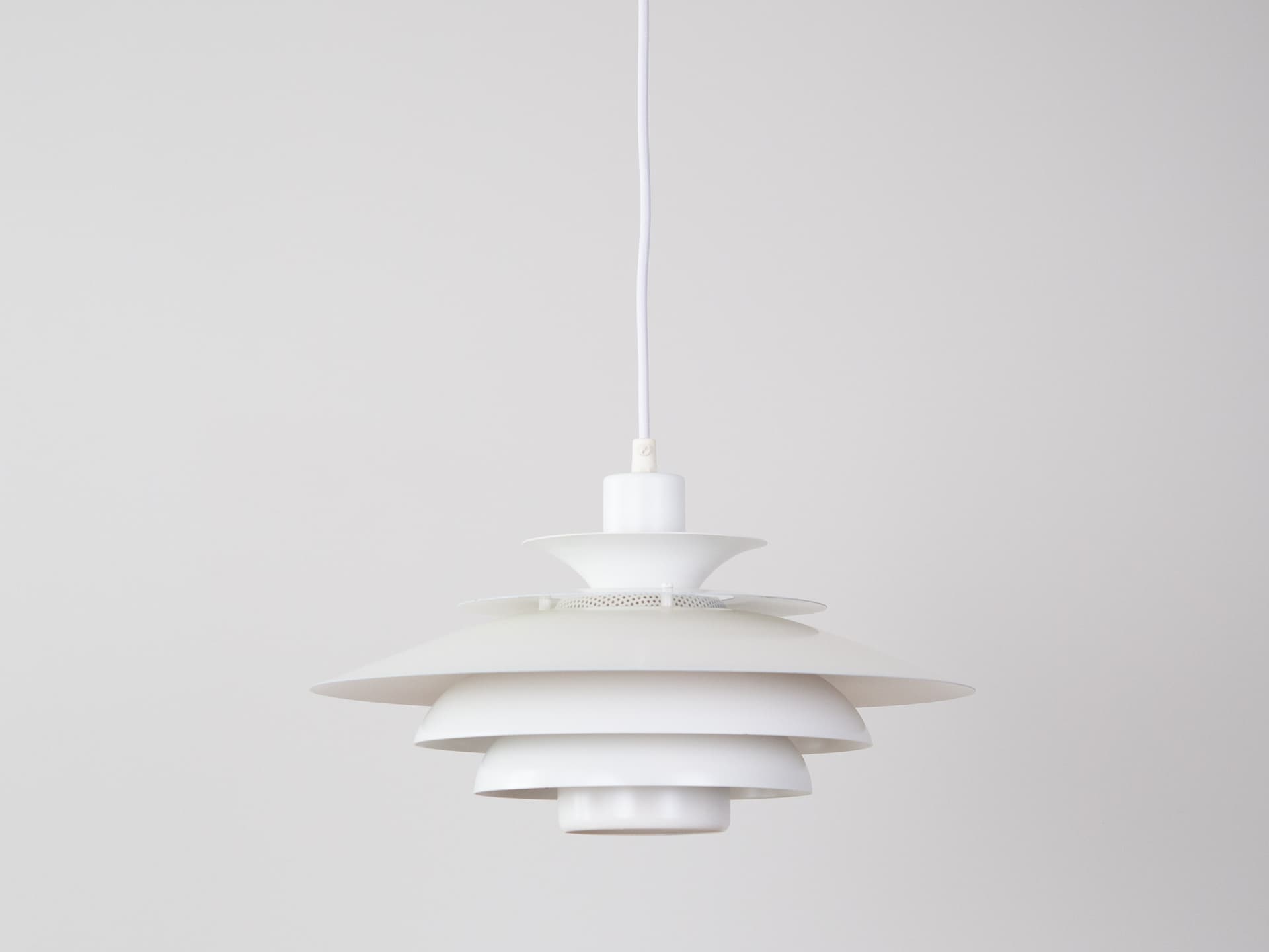 Pendant lamp Verona, gold aluminum, by K. Wiborg, Jeka, Denmark, 1980s. - 346937