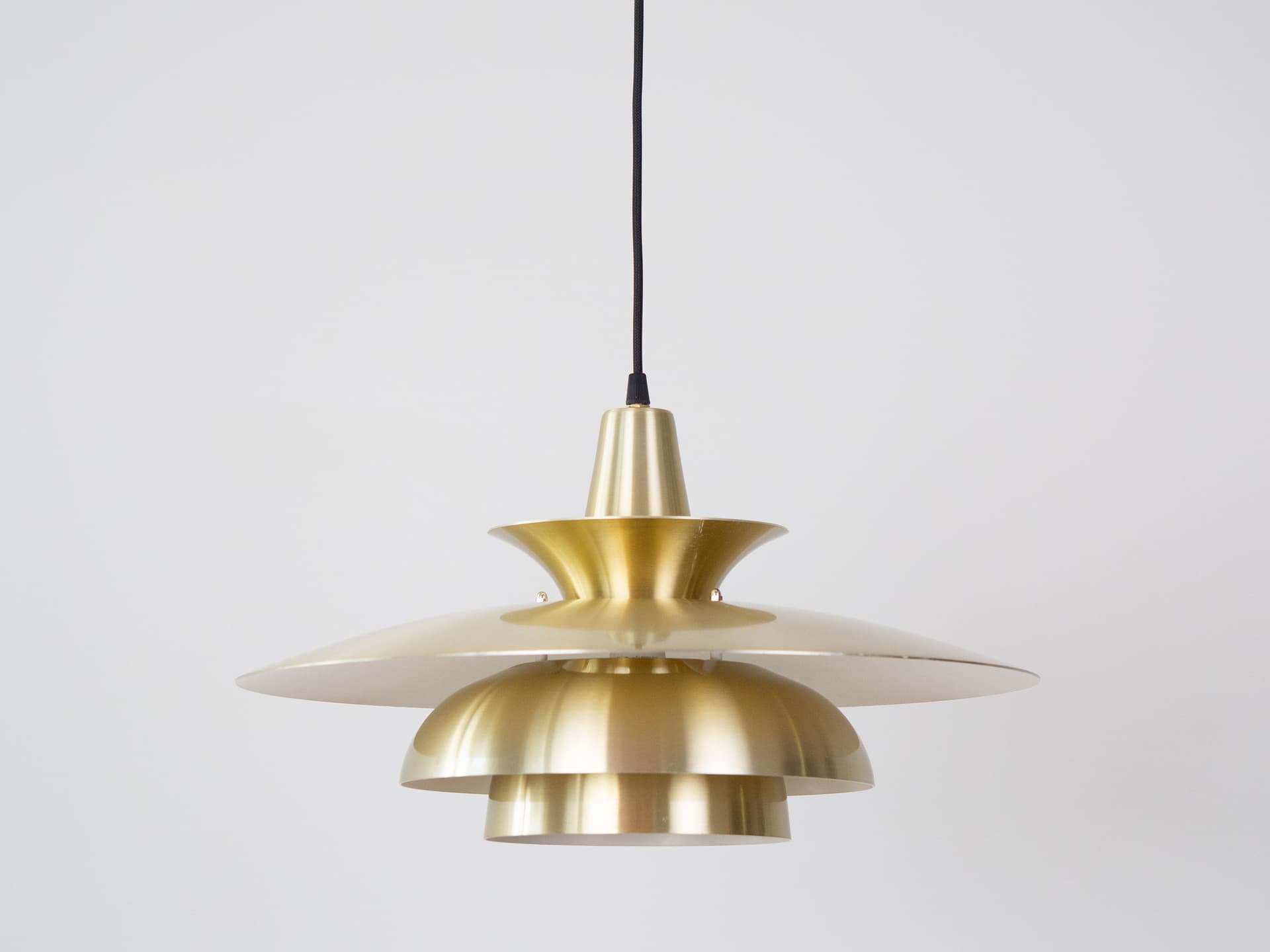 Pendant lamp, gold aluminum, by D. Mogensen, Denmark, 1980s. - 346970