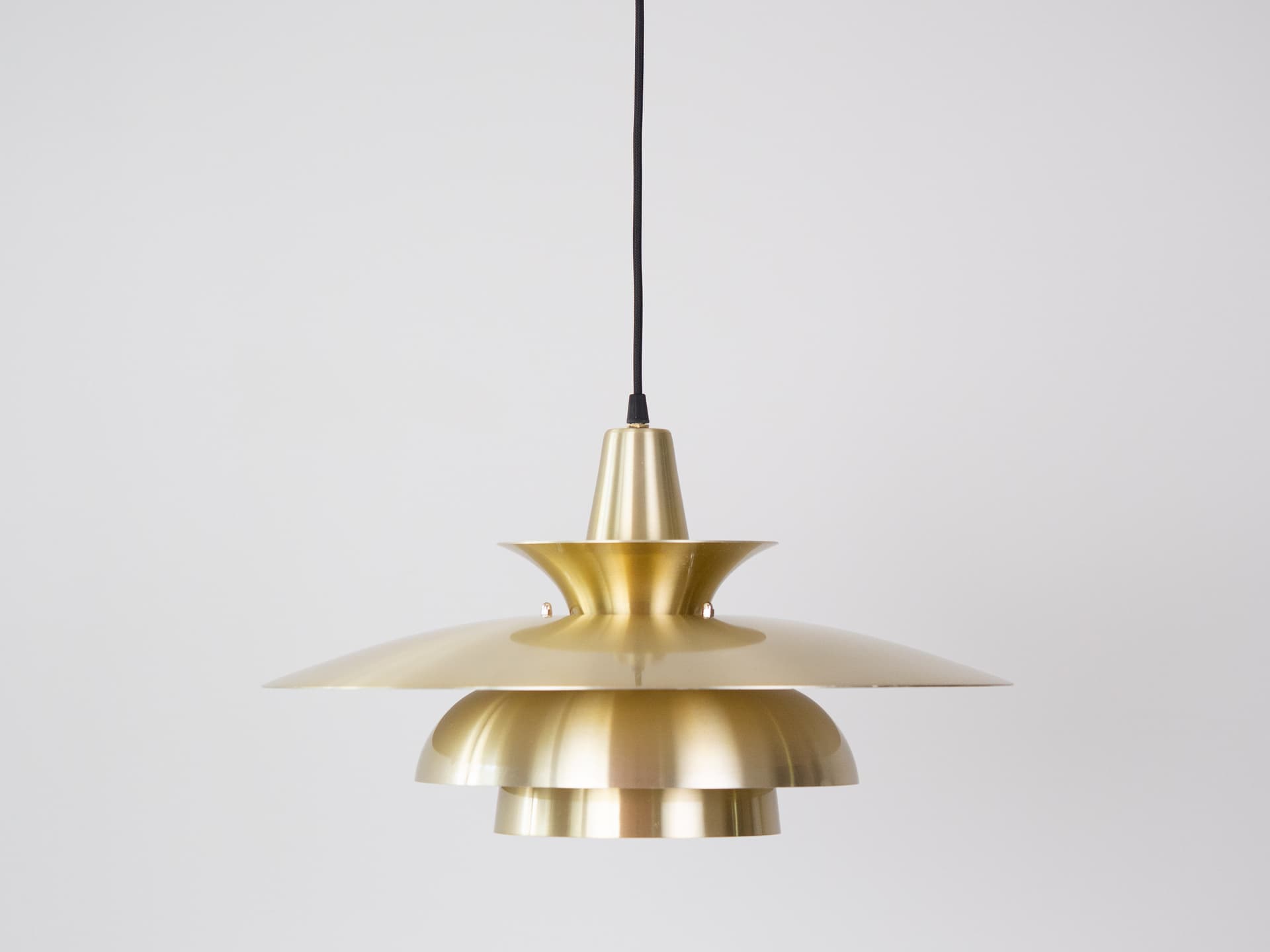 Pendant lamp, gold aluminum, by D. Mogensen, Denmark, 1980s. - 346967