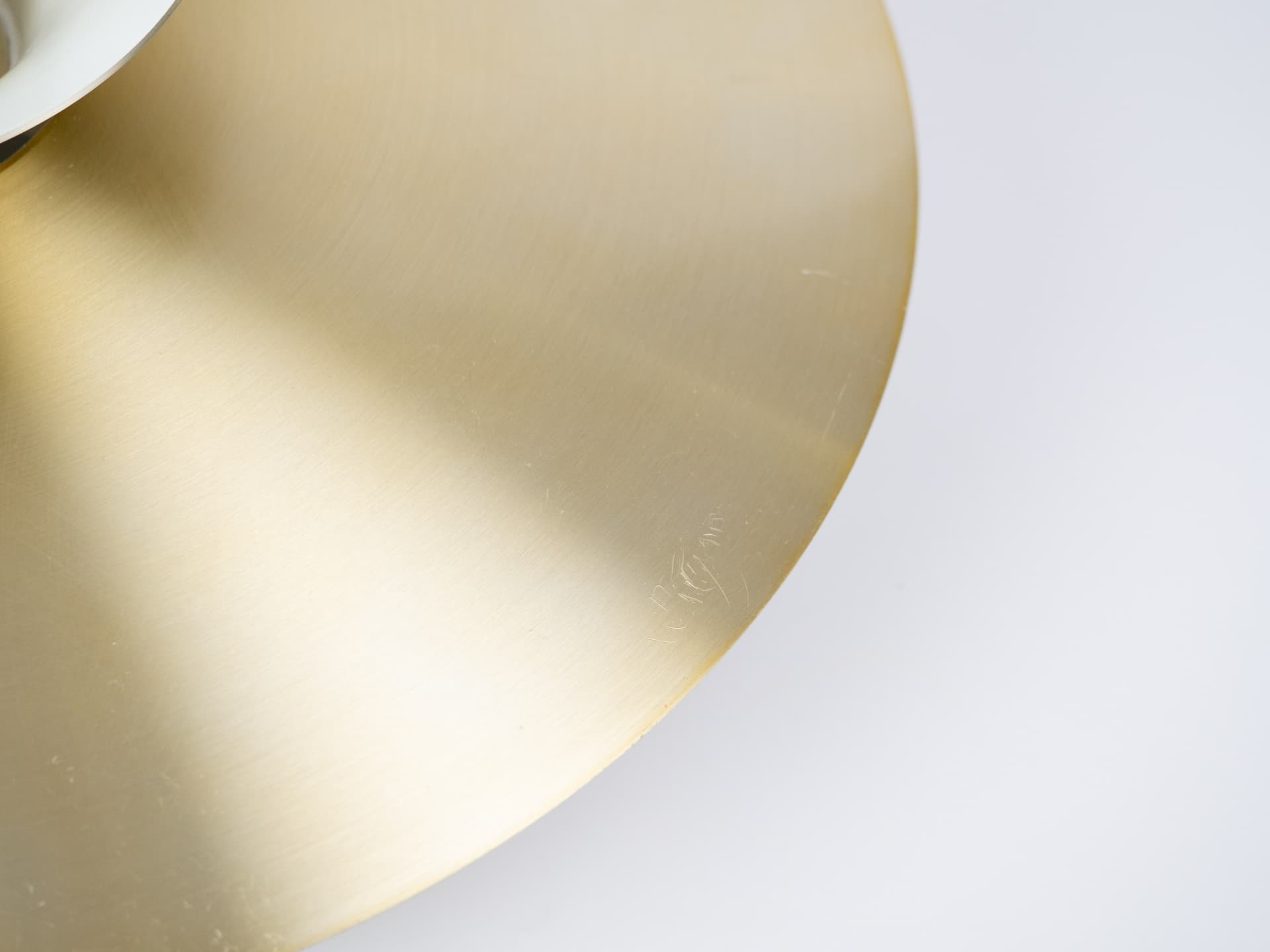 Pendant lamp, gold aluminum, by D. Mogensen, Denmark, 1980s. - 346975