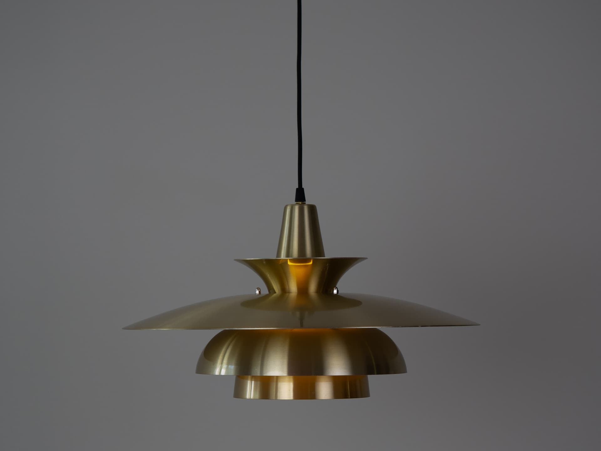 Pendant lamp, gold aluminum, by D. Mogensen, Denmark, 1980s. - 346968