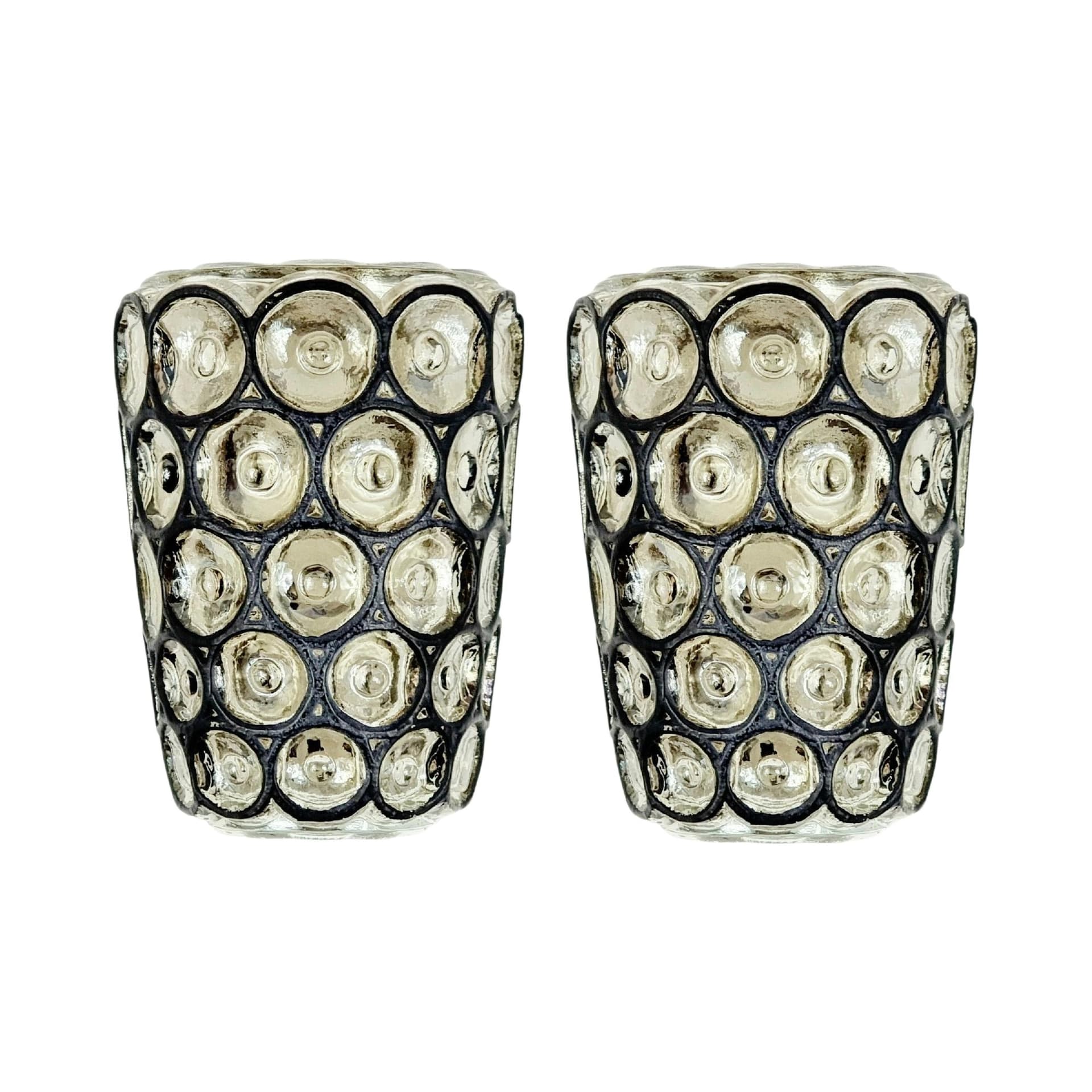 Pair of wall sconces, transparent glass, Limburg, Germany, 1960s