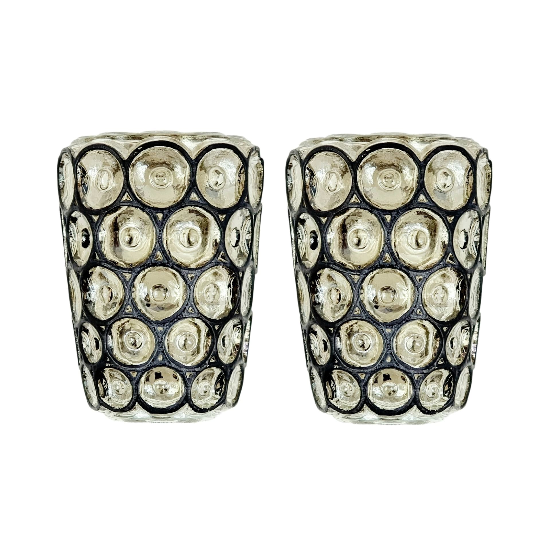Pair of wall sconces, transparent glass, Limburg, Germany, 1960s - 347030