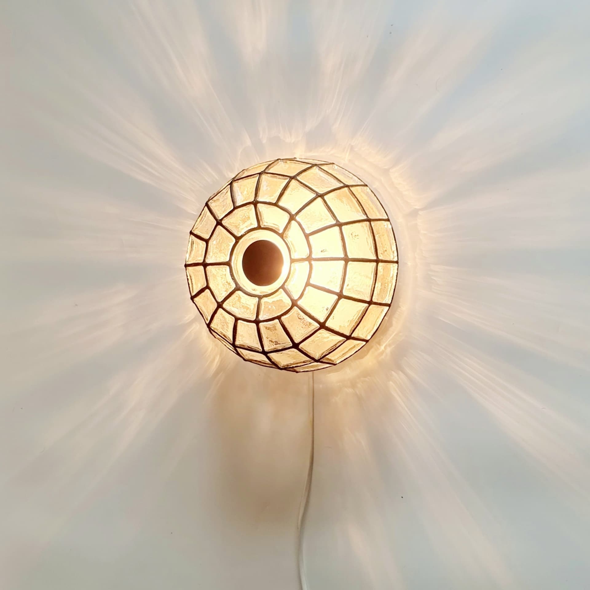 Ceiling Lamp/Wall Sconce, transparent glass, black metal, Limburg, Germany, 1960s. - 347053