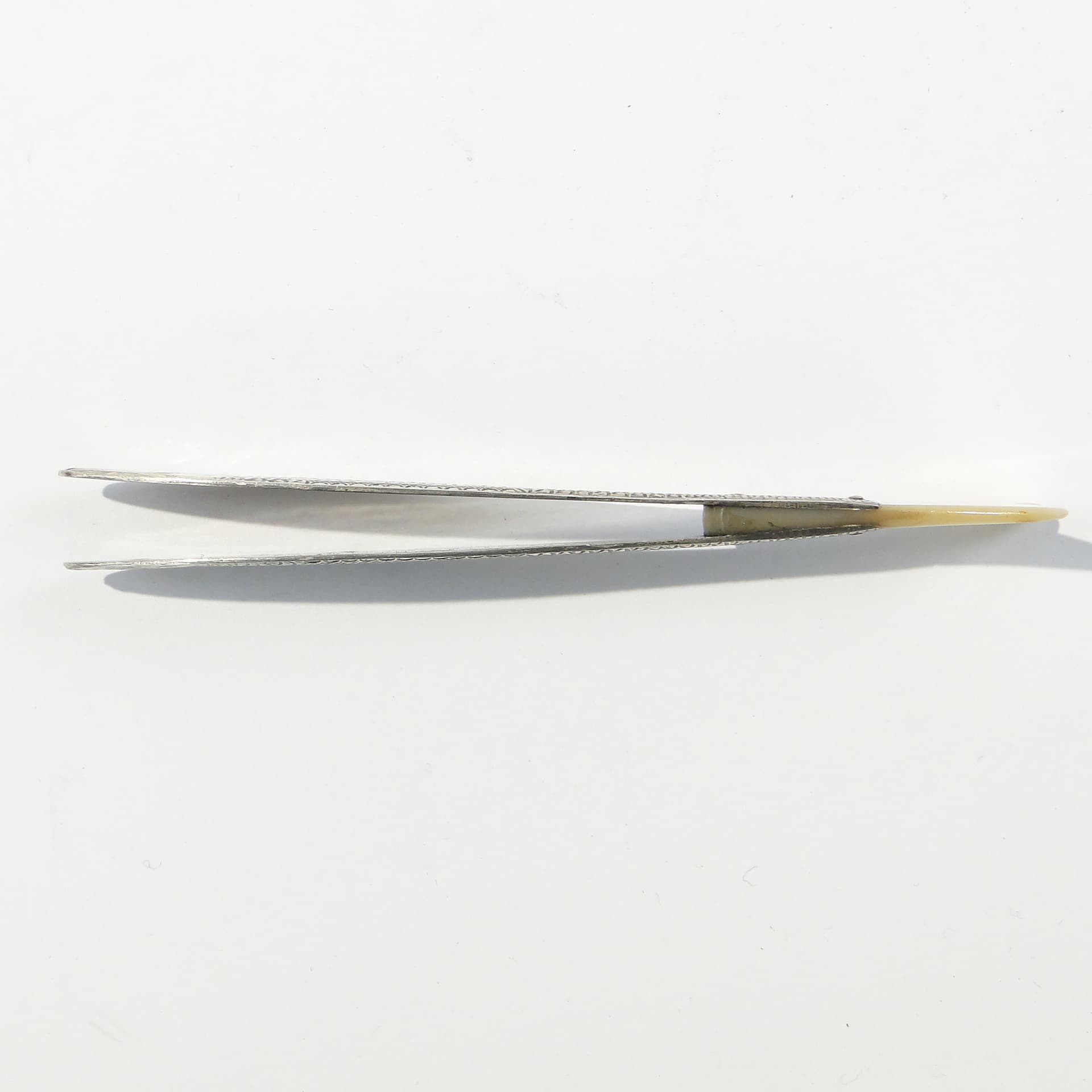 Fish Bone Tweezer, silver-plated brass, mother-of-pearl, Germany, turn of the 19th and 20th centuries - 347072