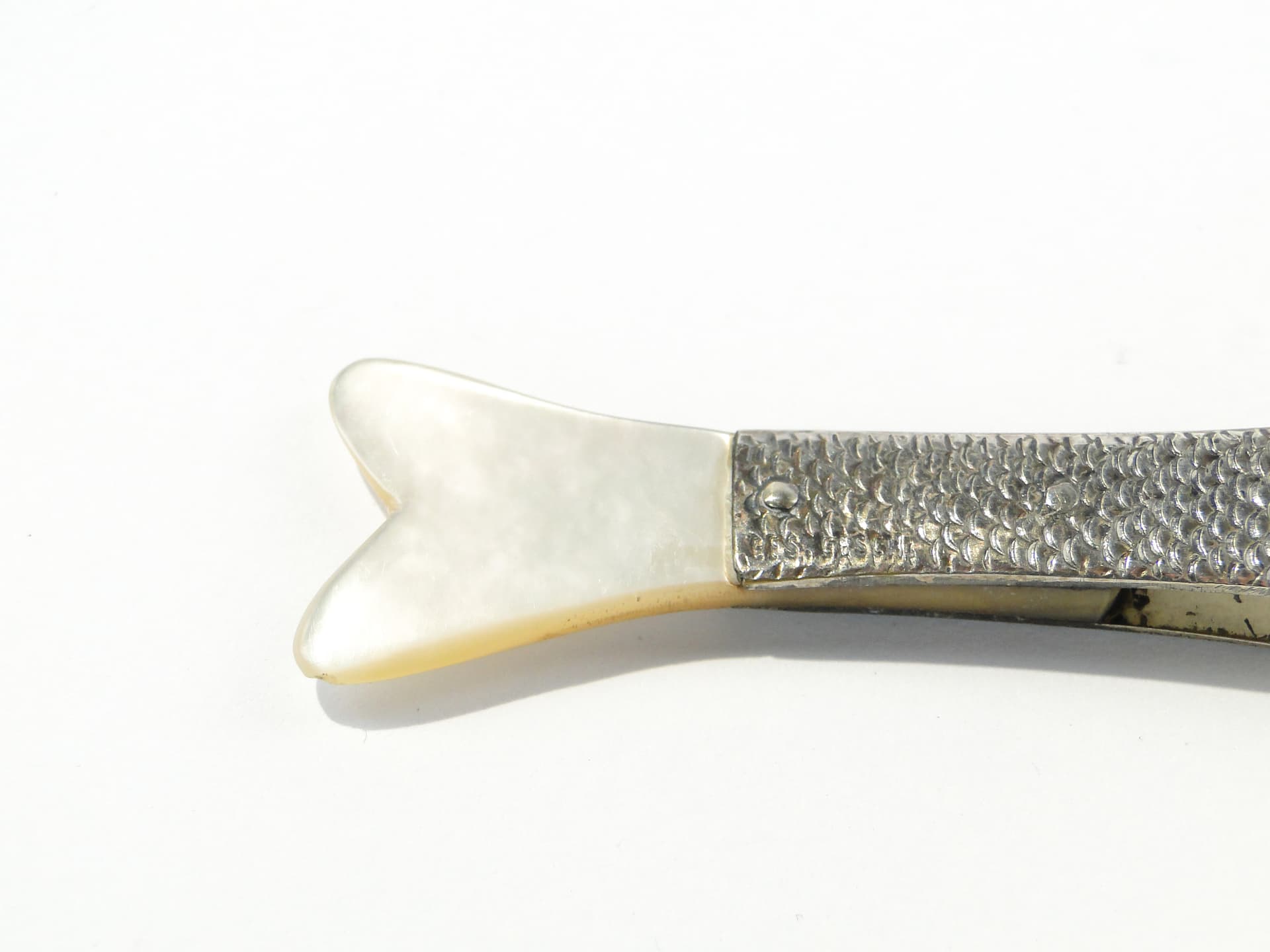 Fish Bone Tweezer, silver-plated brass, mother-of-pearl, Germany, turn of the 19th and 20th centuries - 347066